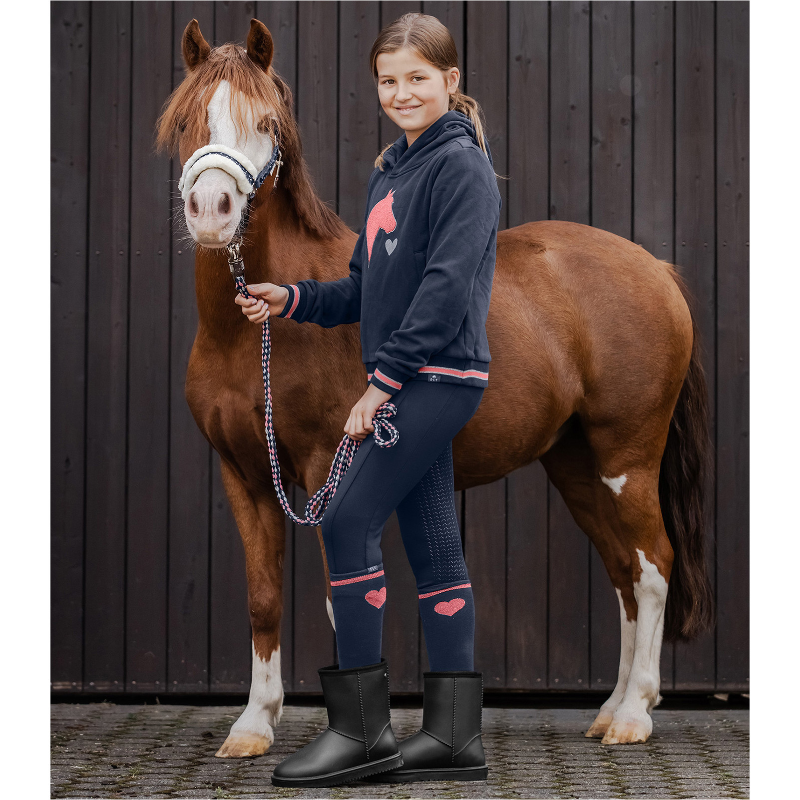 Kinder Thermo Reithose Silikon Vollbesatz ESSENTIAL tiefblau