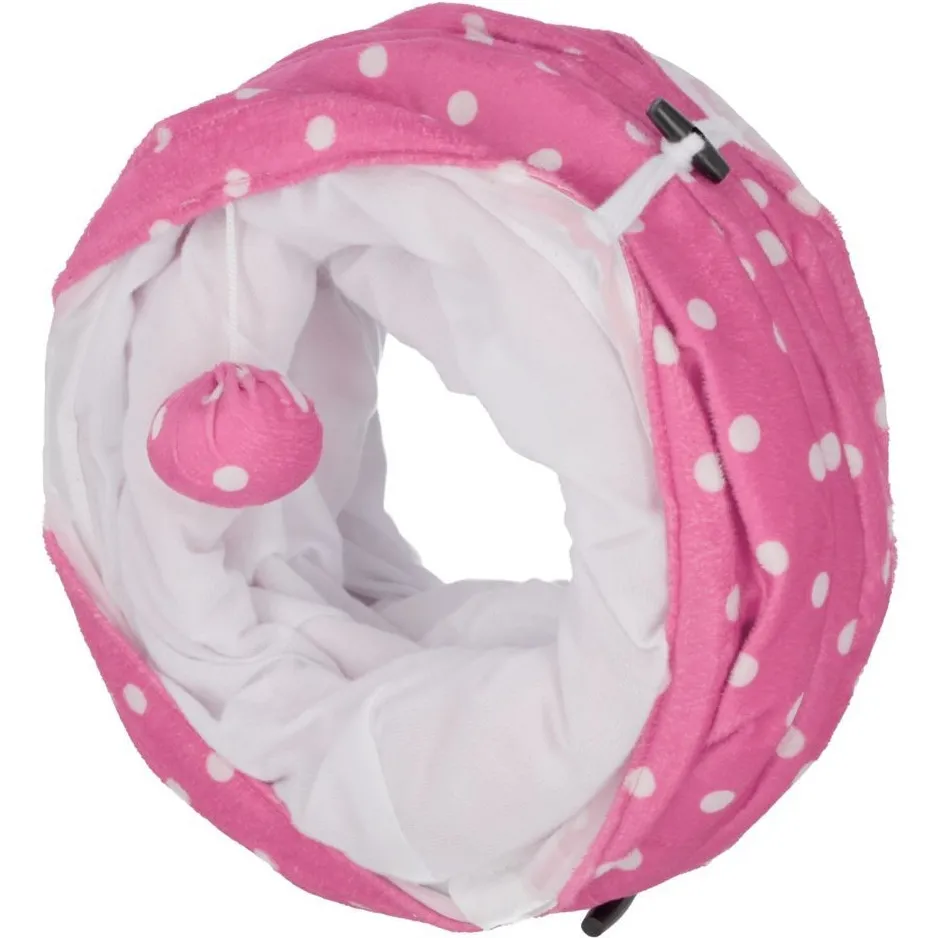 Katzentunnel PUNTINO pink/weiß 100cm