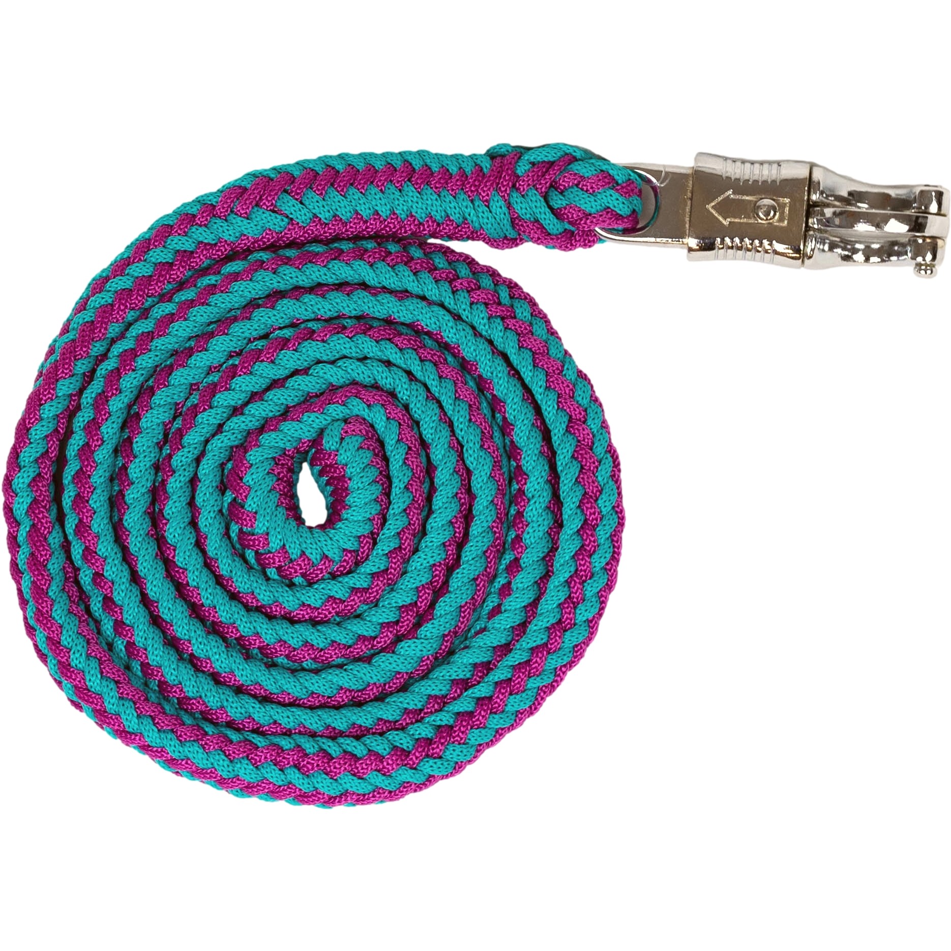 Führstrick mit Panikhaken BASICLINE türkis/pink 180cm
