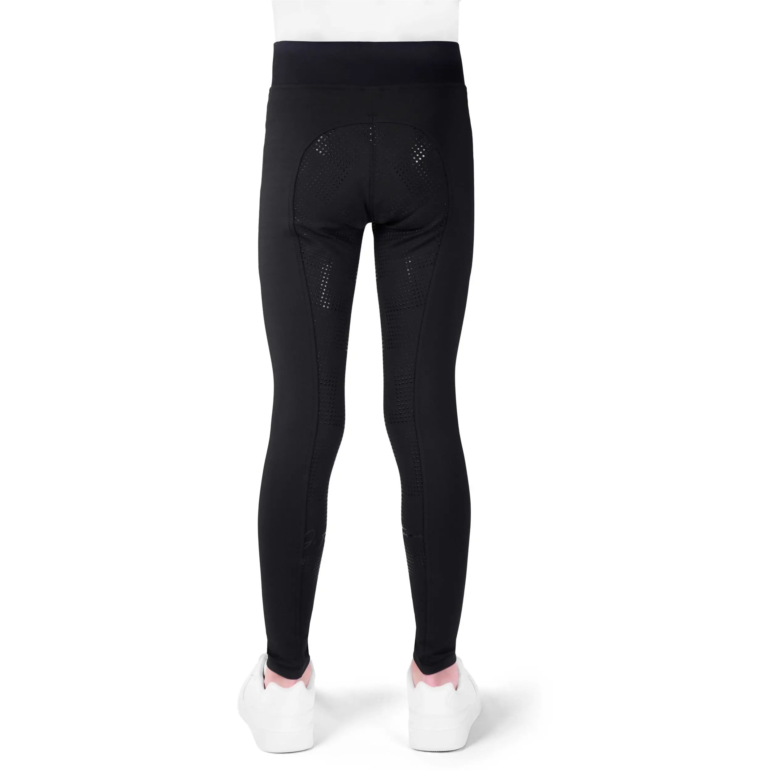 Kinder Reitleggings Silikon Vollbesatz Je t’aime EK-Flora schwarz