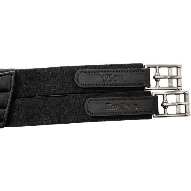 Sattelgurt mit Bauchlatz und Elast JULIUS Softleder schwarz