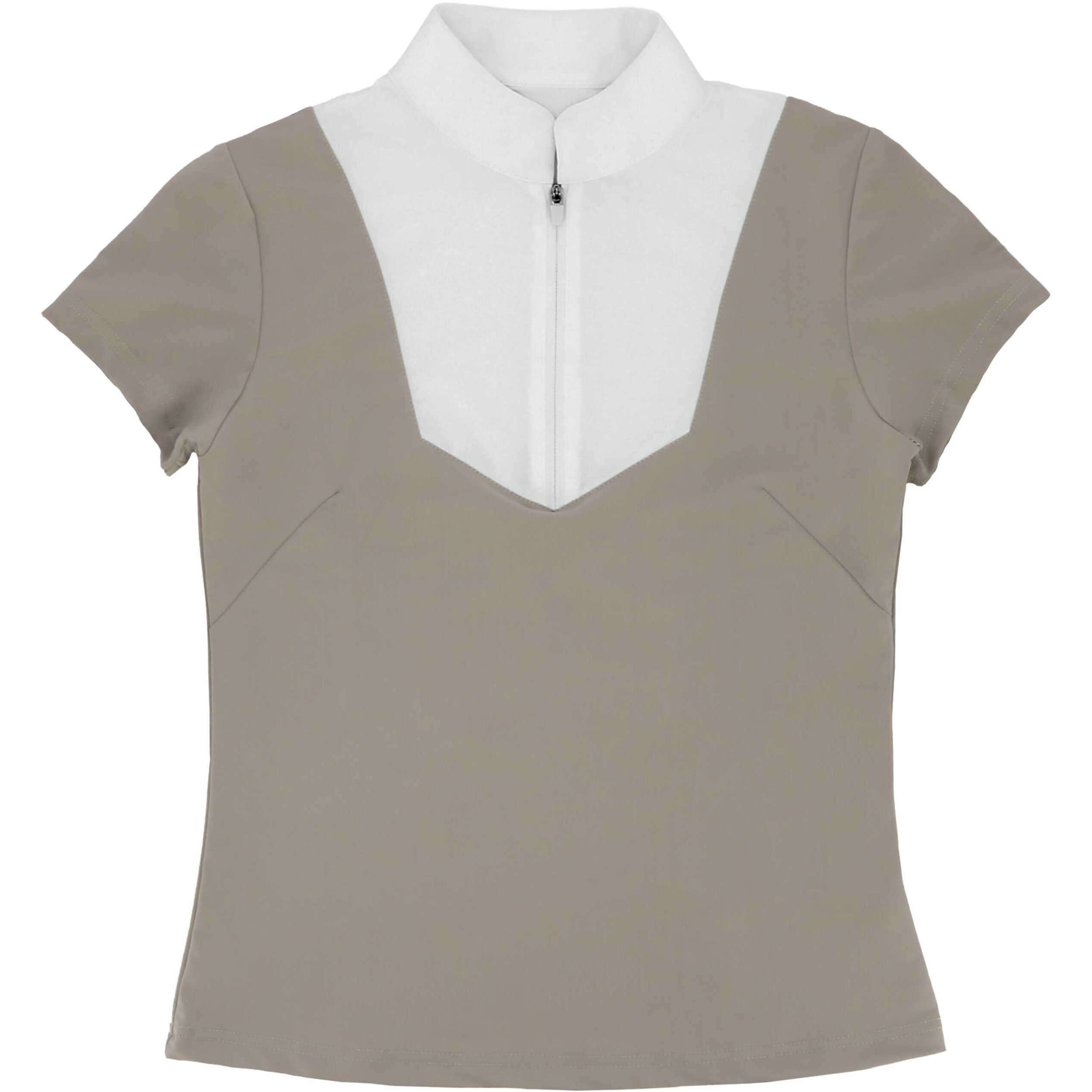 Damen Turnierpolo mit Reißverschluss vorne Tokyo taupe