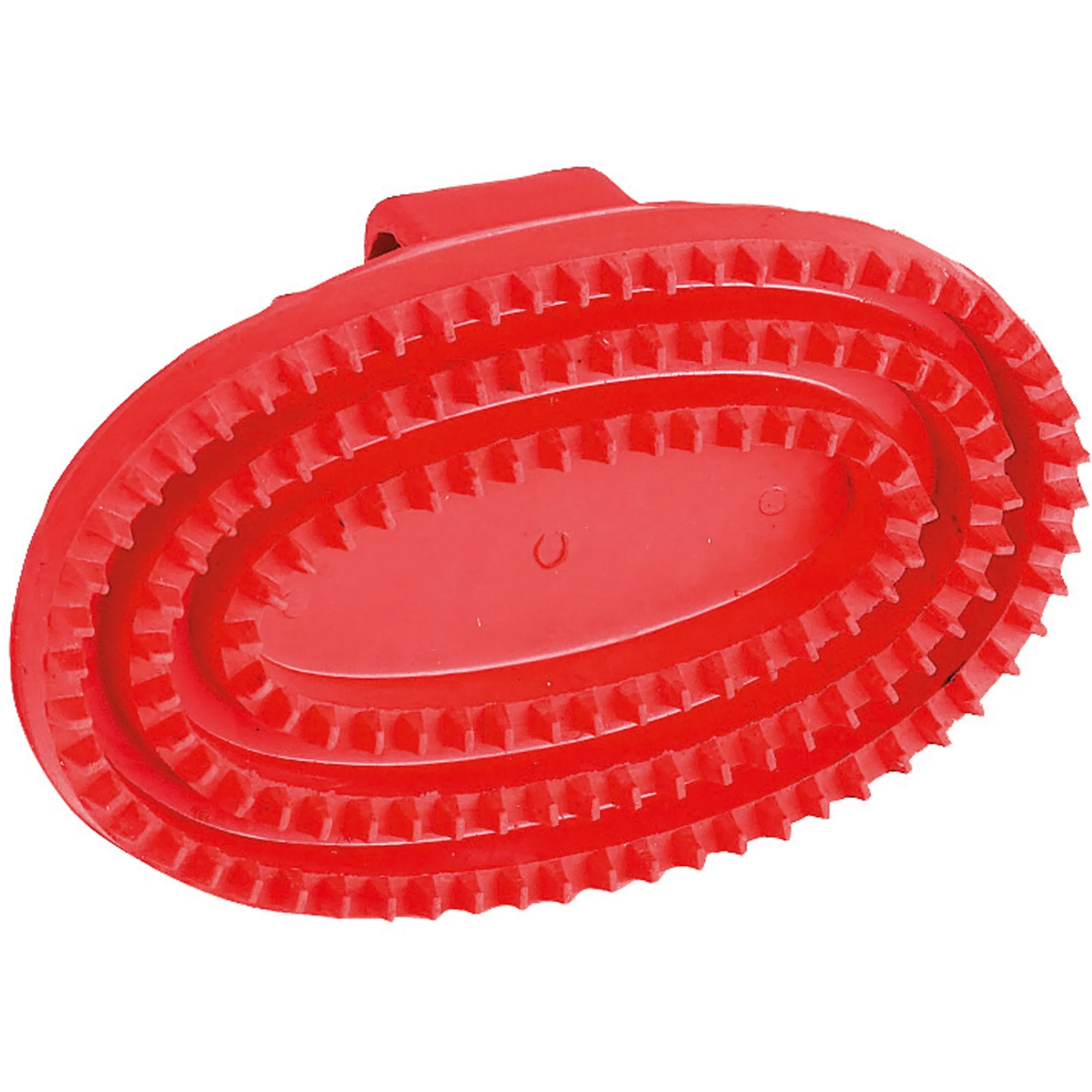 Gummistriegel oval Hartgummi rot