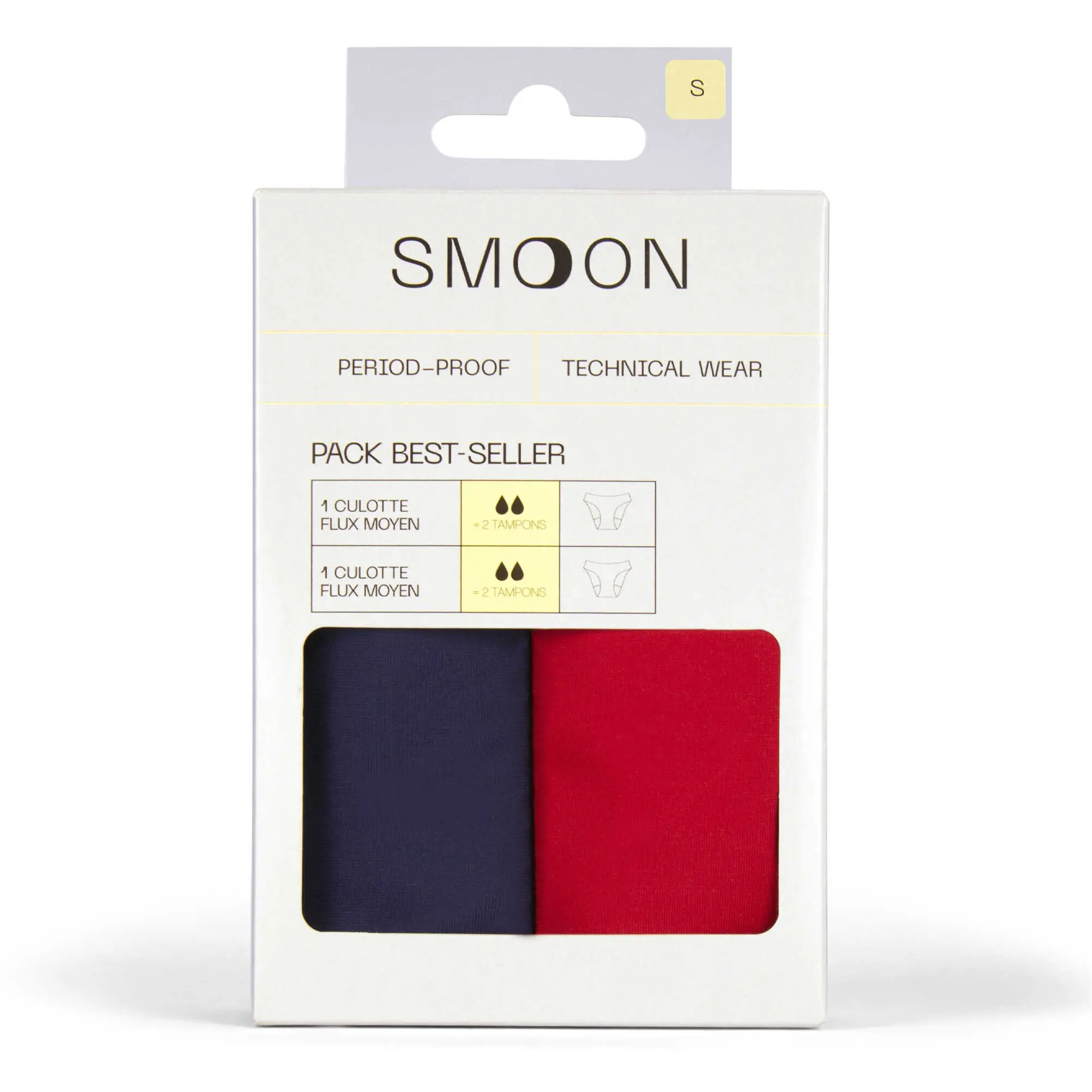 Damen Periodenslips 2er Set blau/rot