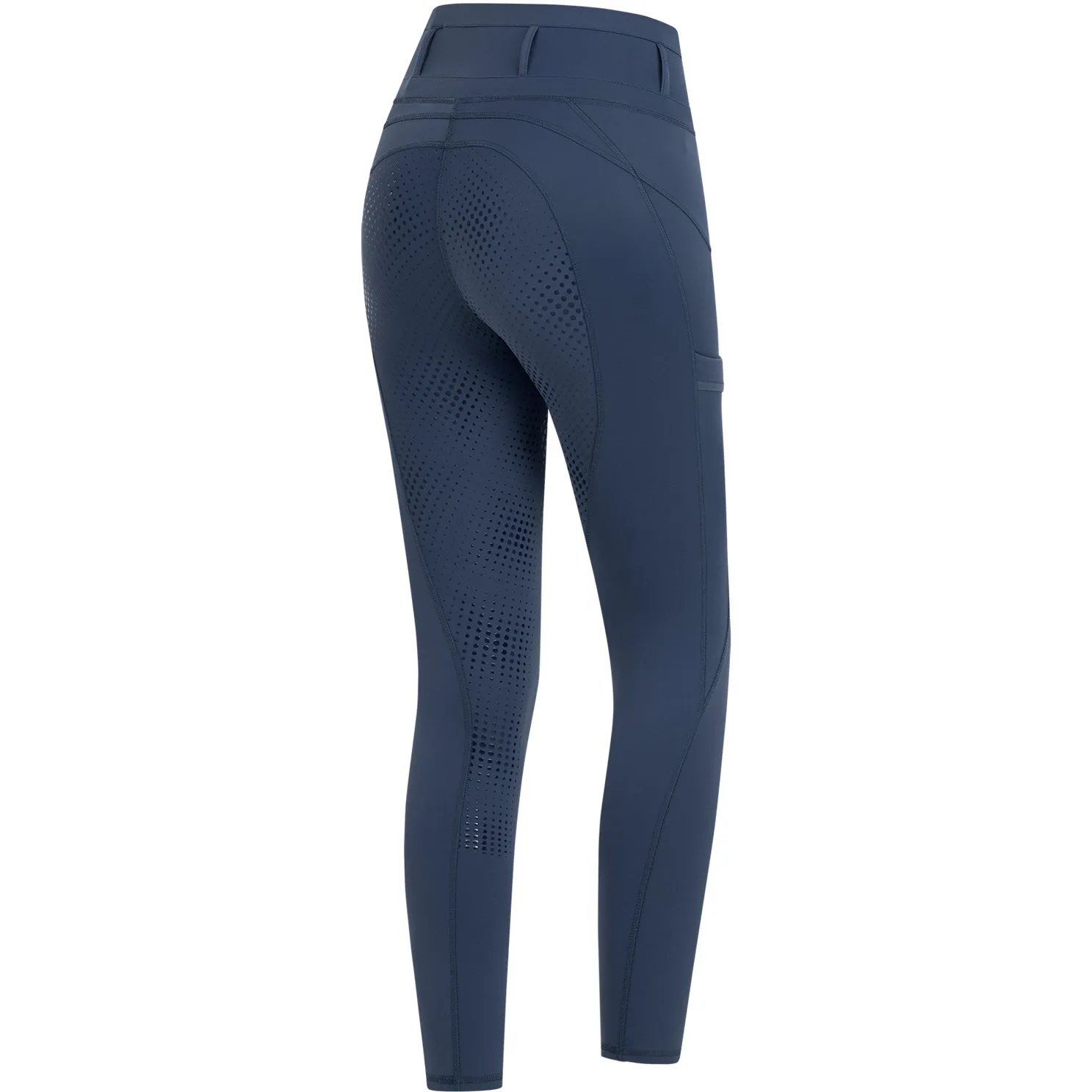 Damen Reitleggings Silikon Vollbesatz HANNA Hochbund denimblau