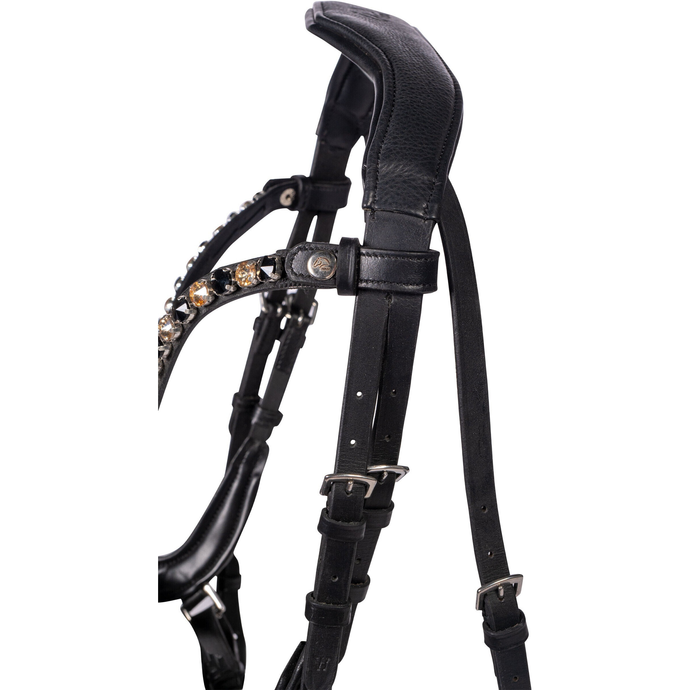 Trensenzaum anatomisch mit schwedischem Reithalfter MILA schwarz Trensenzaum anatomisch mit schwedischem Reithalfter MILA schwarz