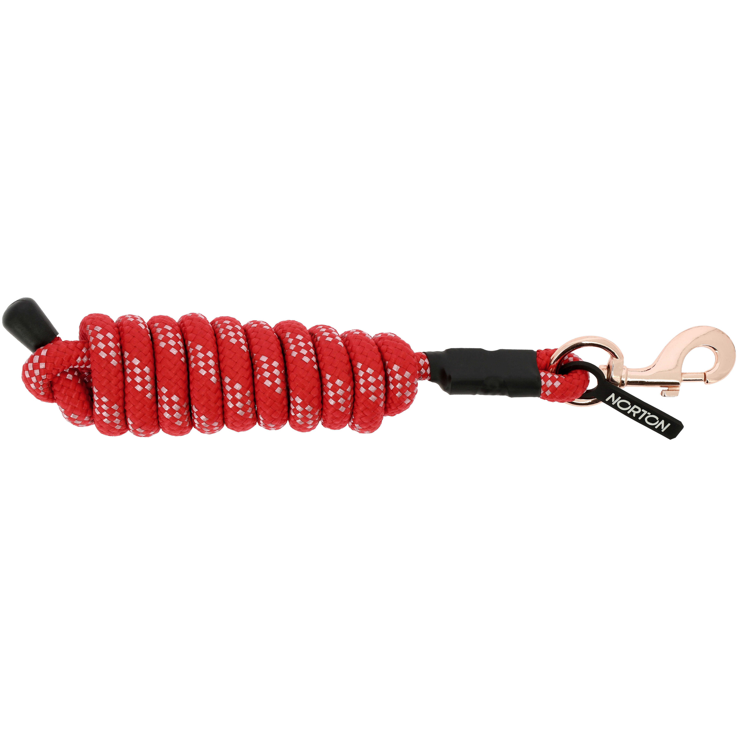 Anbindestrick zweifarbig mit Karabinerhaken LOLLY rot 200cm