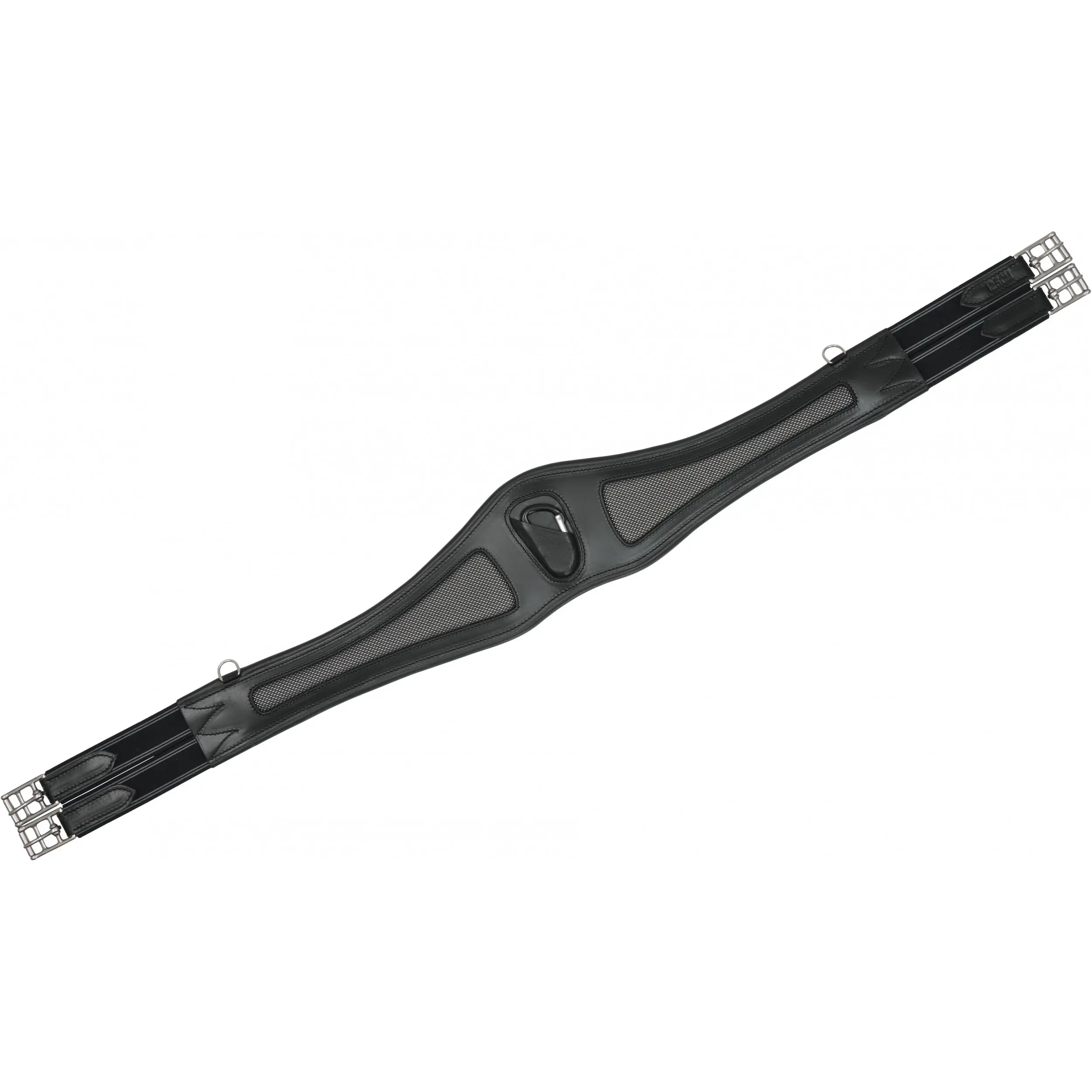Sattelgurt anatomisch mit Mesh Echtleder schwarz