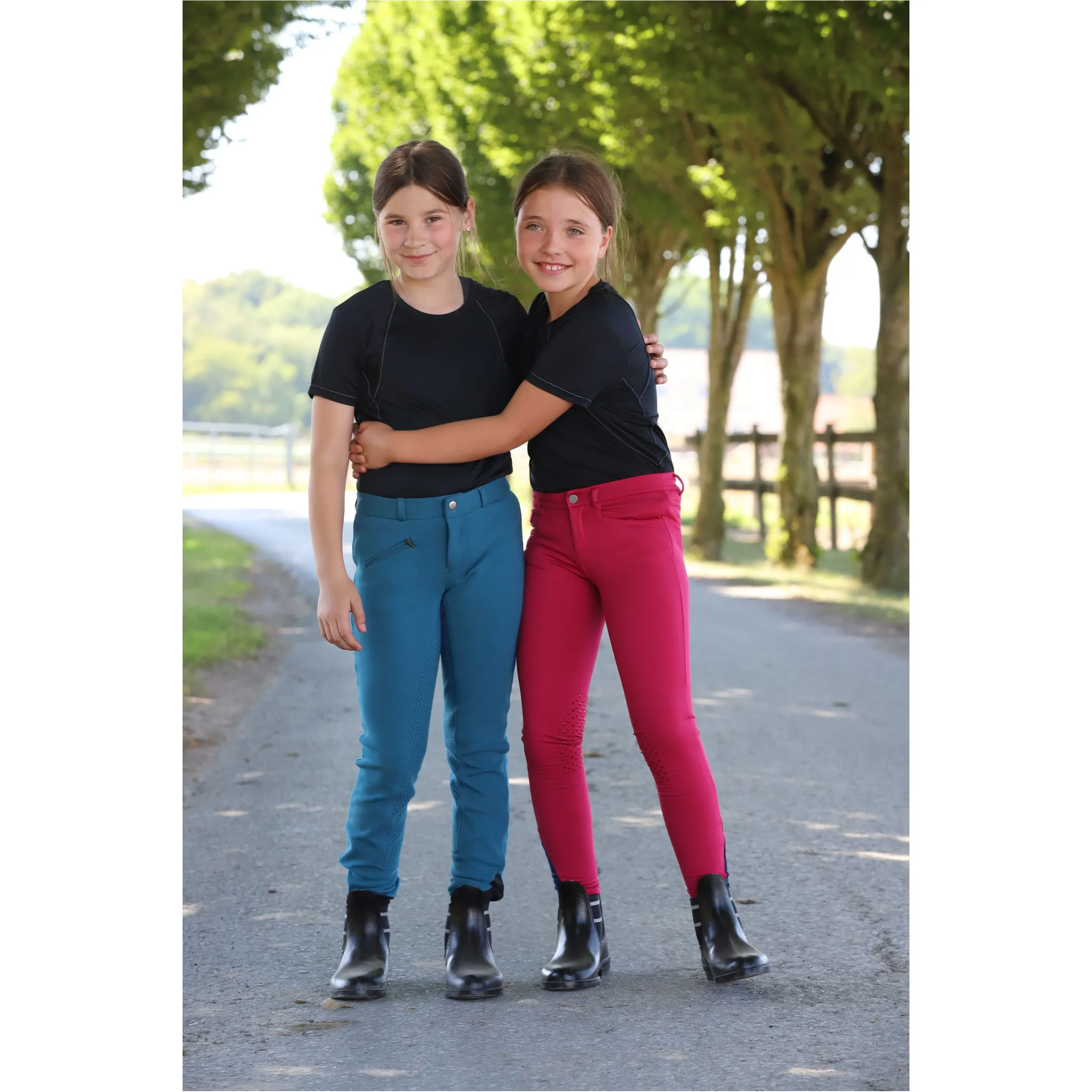 Kinder Reithose Silikon Kniebesatz COMFY cranberry