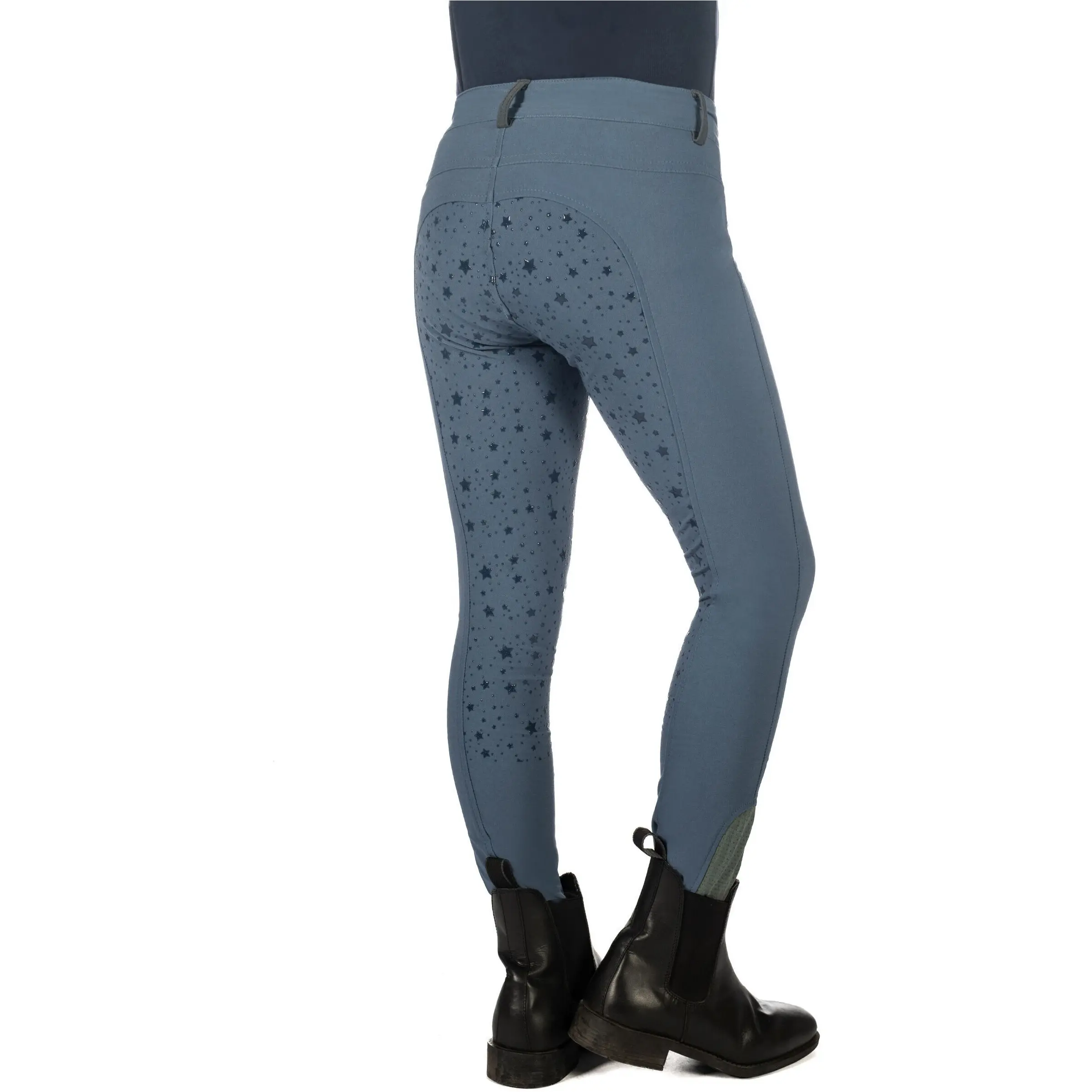 Kinder Reitleggings Silikon Vollbesatz PONY DREAM II rauchblau