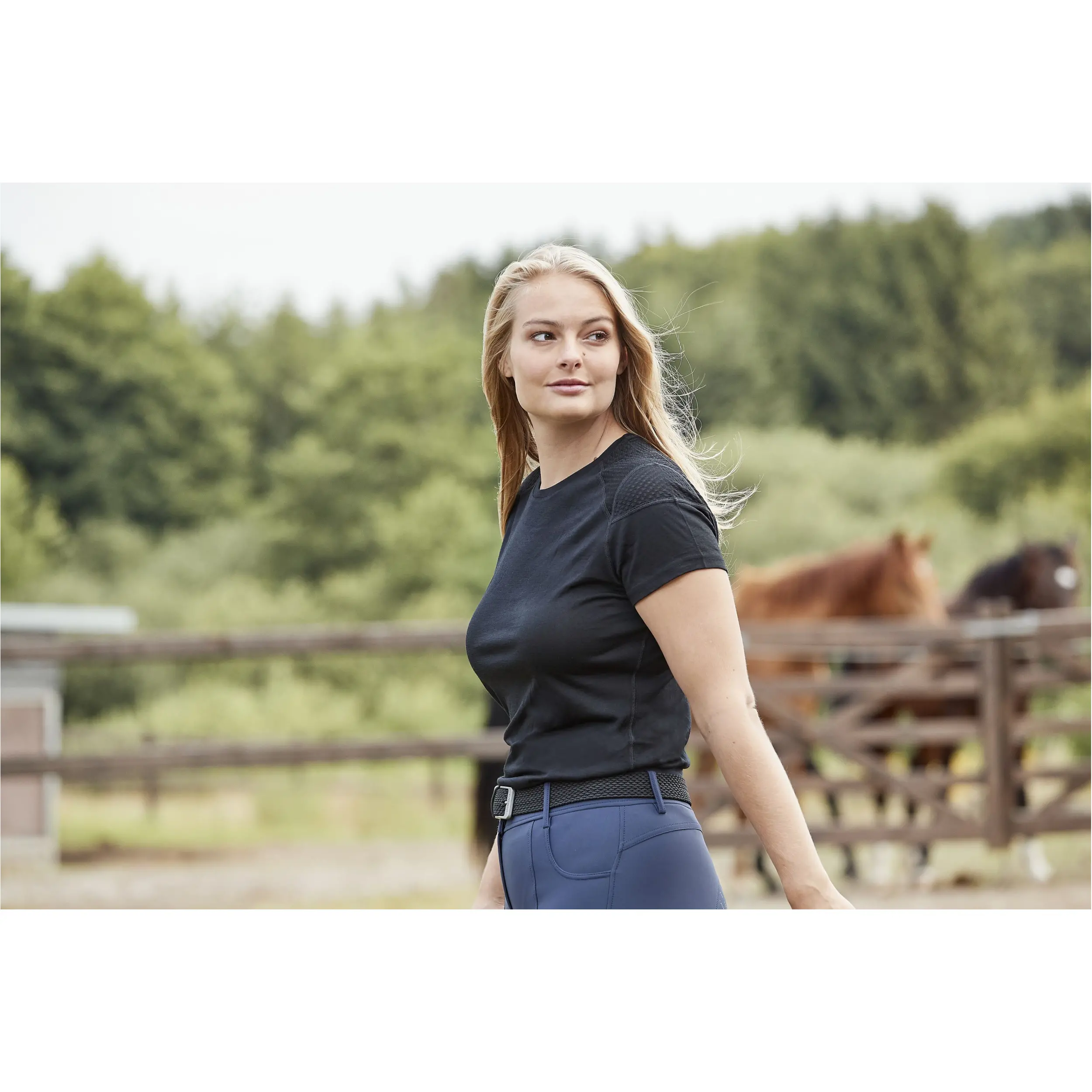 Damen T-Shirt MAY Merino schwarz