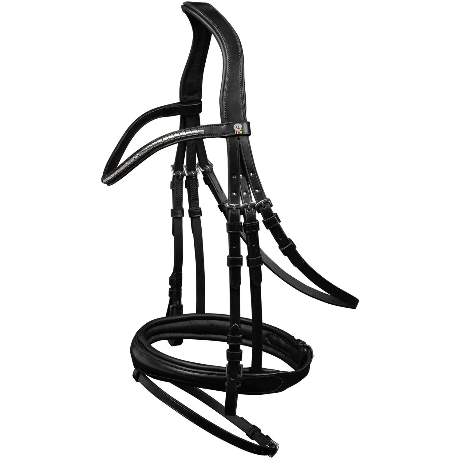 Trensenzaum mit englisch kombiniertem Reithalfter X-Line CLINCHER schwarz