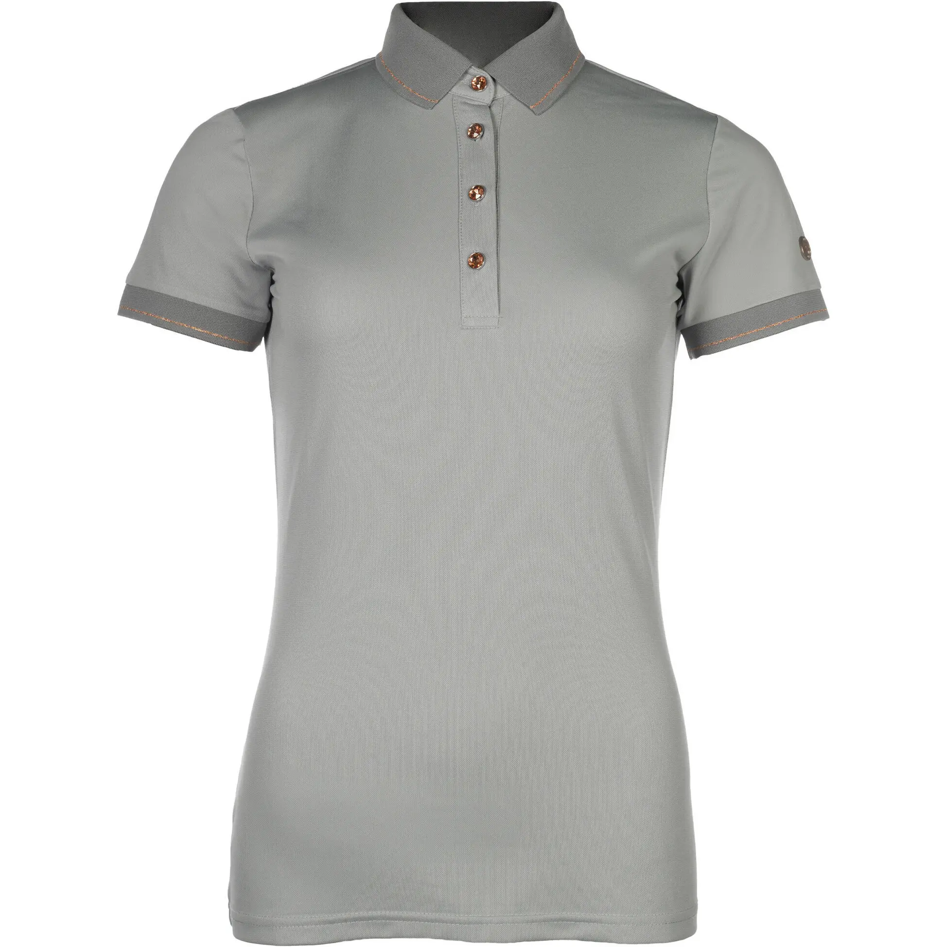 Damen Poloshirt ROSEGOLD GLAMOUR STYLE grau/rosegold
