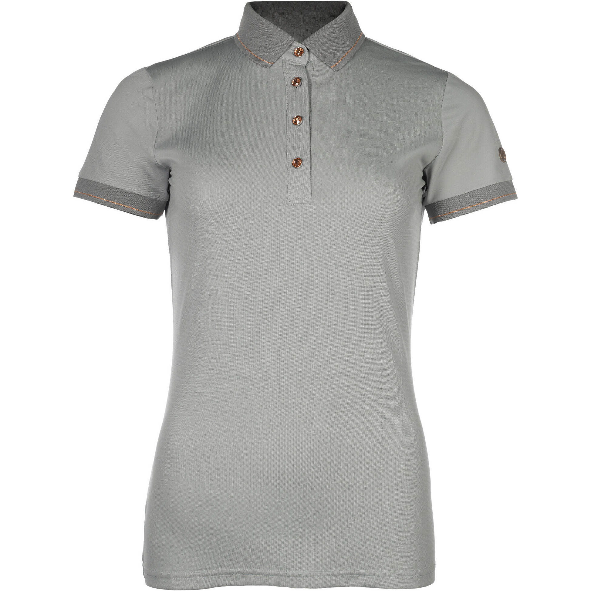 Damen Poloshirt ROSEGOLD GLAMOUR STYLE grau/rosegold