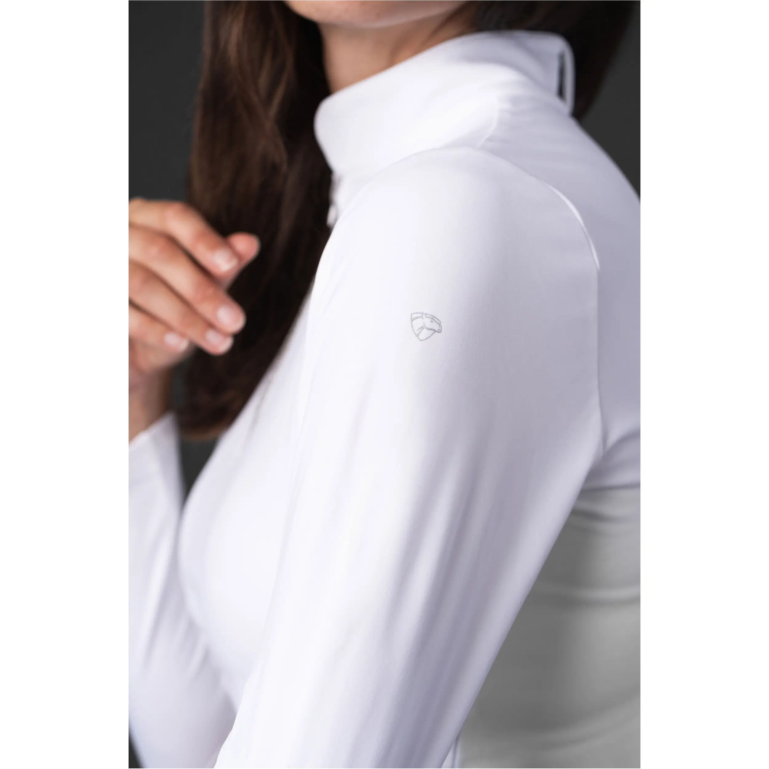 Damen Turniershirt Langarm VINICA half-zip weiß