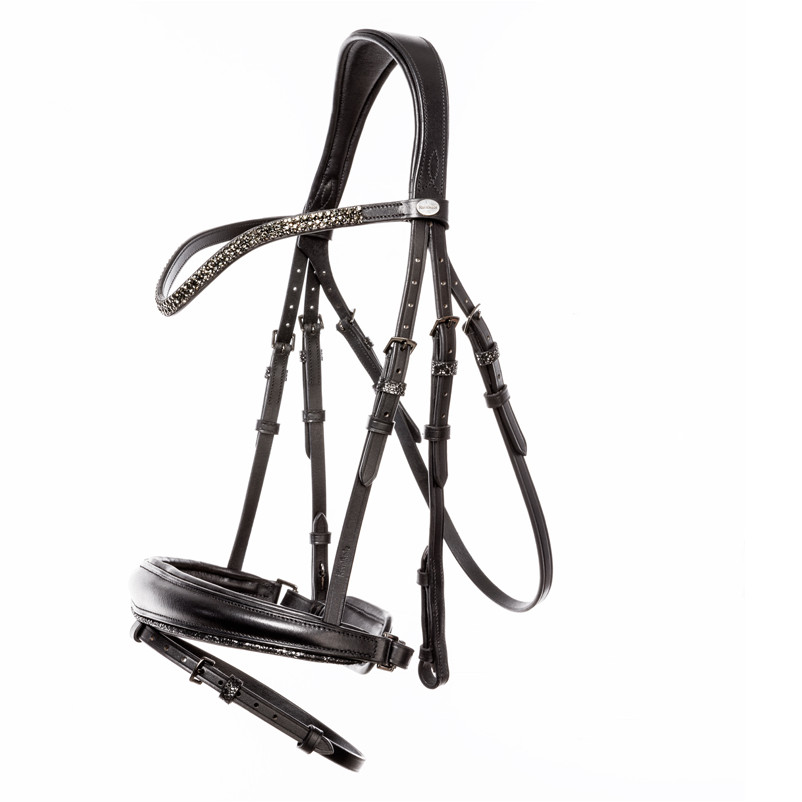Trensenzaum mit schwedischen Reithalfter VICTORIA schwarz