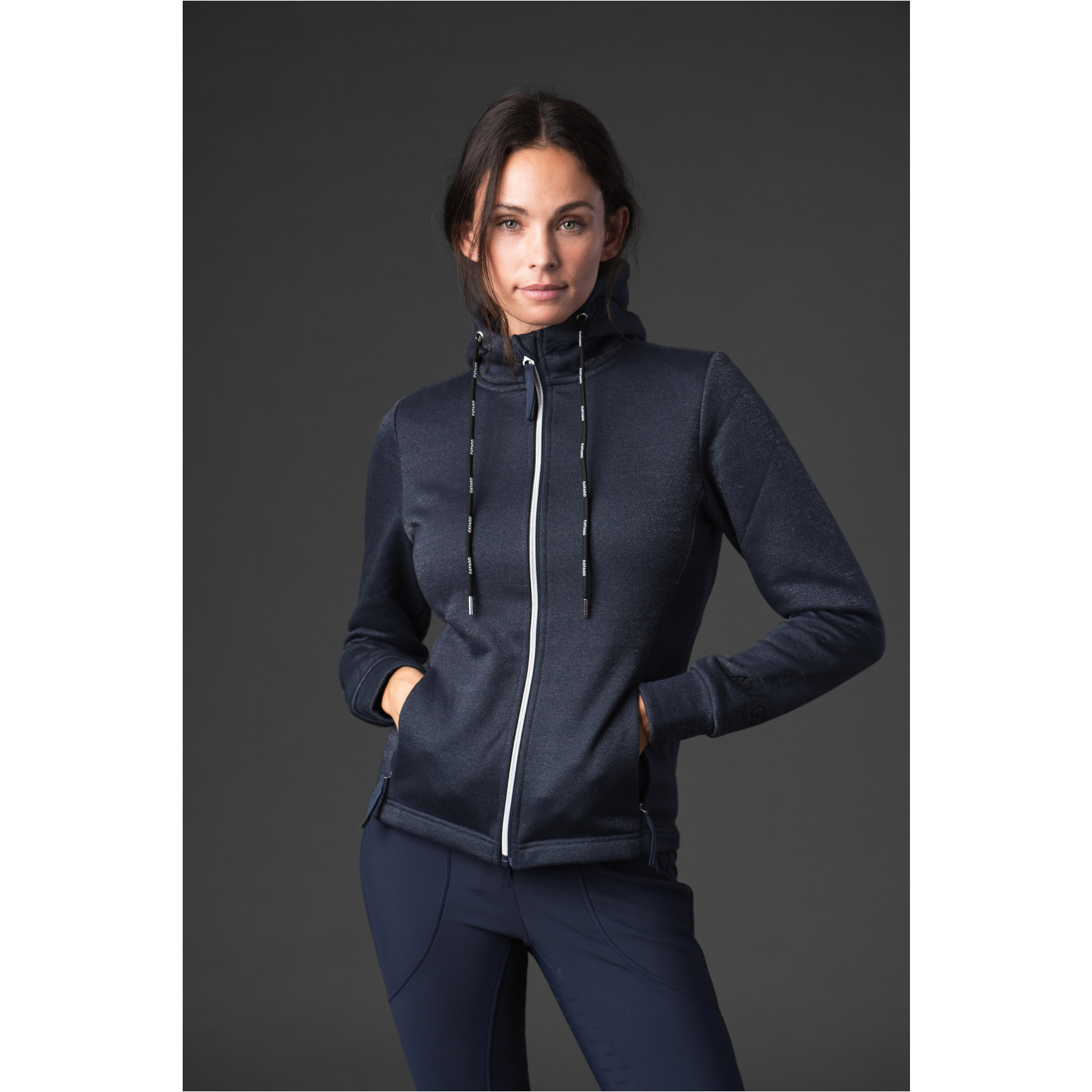 Damen Kapuzenpullover mit Reißverschluss NATALIE navy
