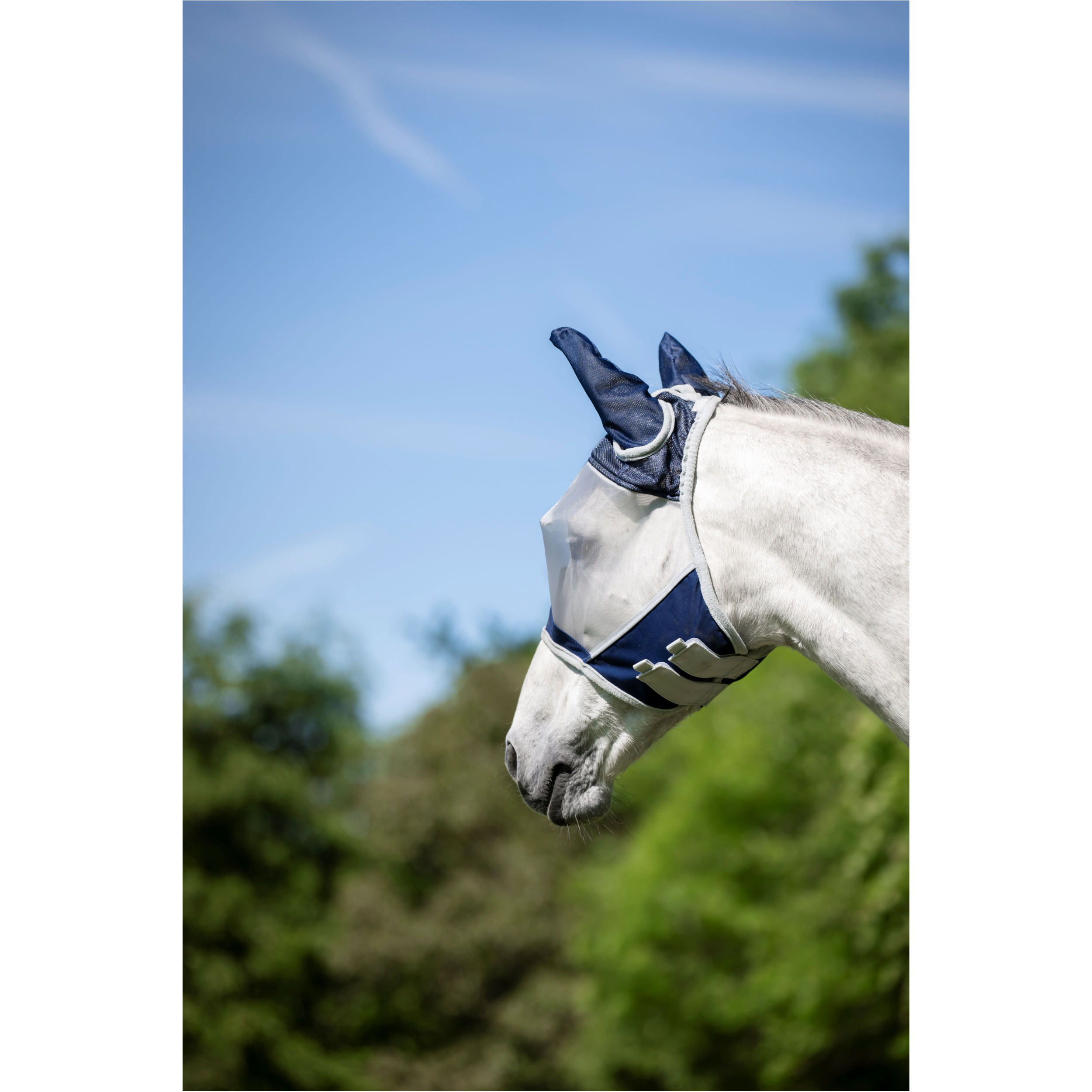 Fliegenmaske AMIGO Shield Flymask navy/silver