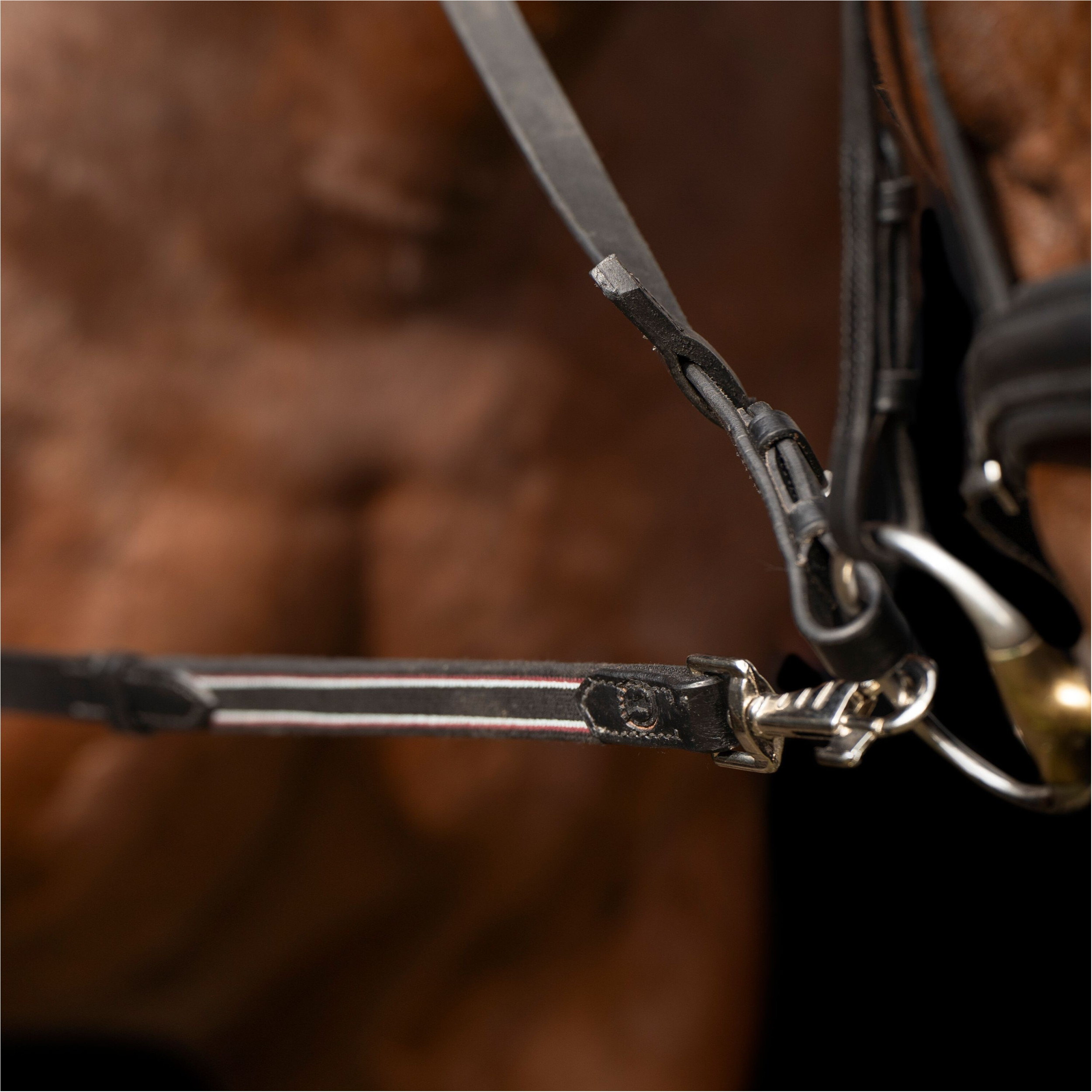 Ausbinder Leder mit Elastik schwarz