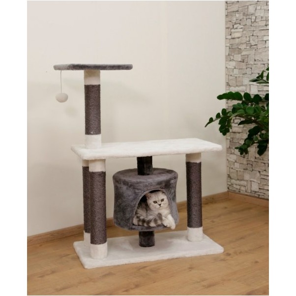 Kratzbaum JADE DARKLIGHT weiß/grau 70x35x96cm