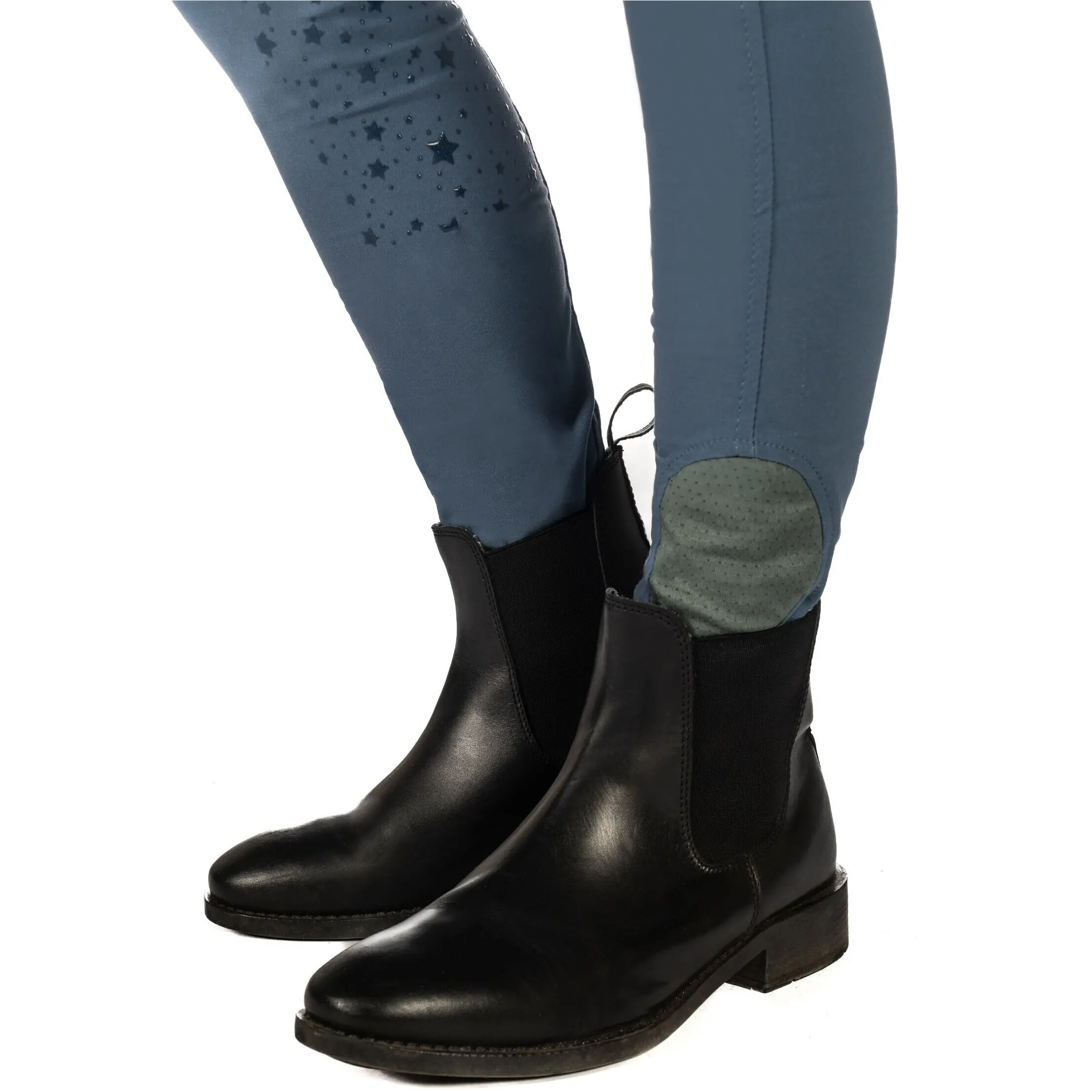 Kinder Reitleggings Silikon Vollbesatz PONY DREAM II rauchblau
