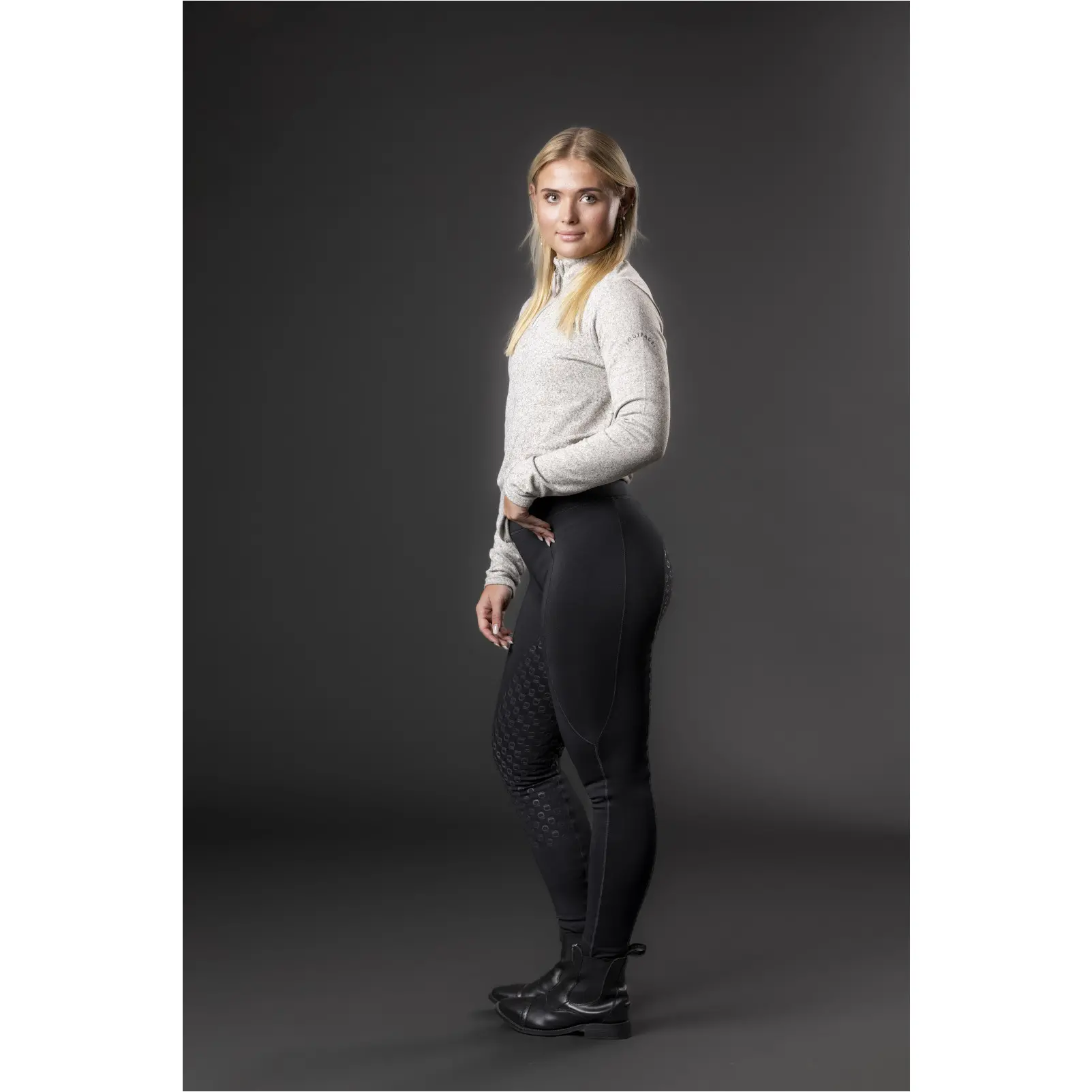 Winter Damen Reitleggings Silikon Vollbesatz SAFINA schwarz