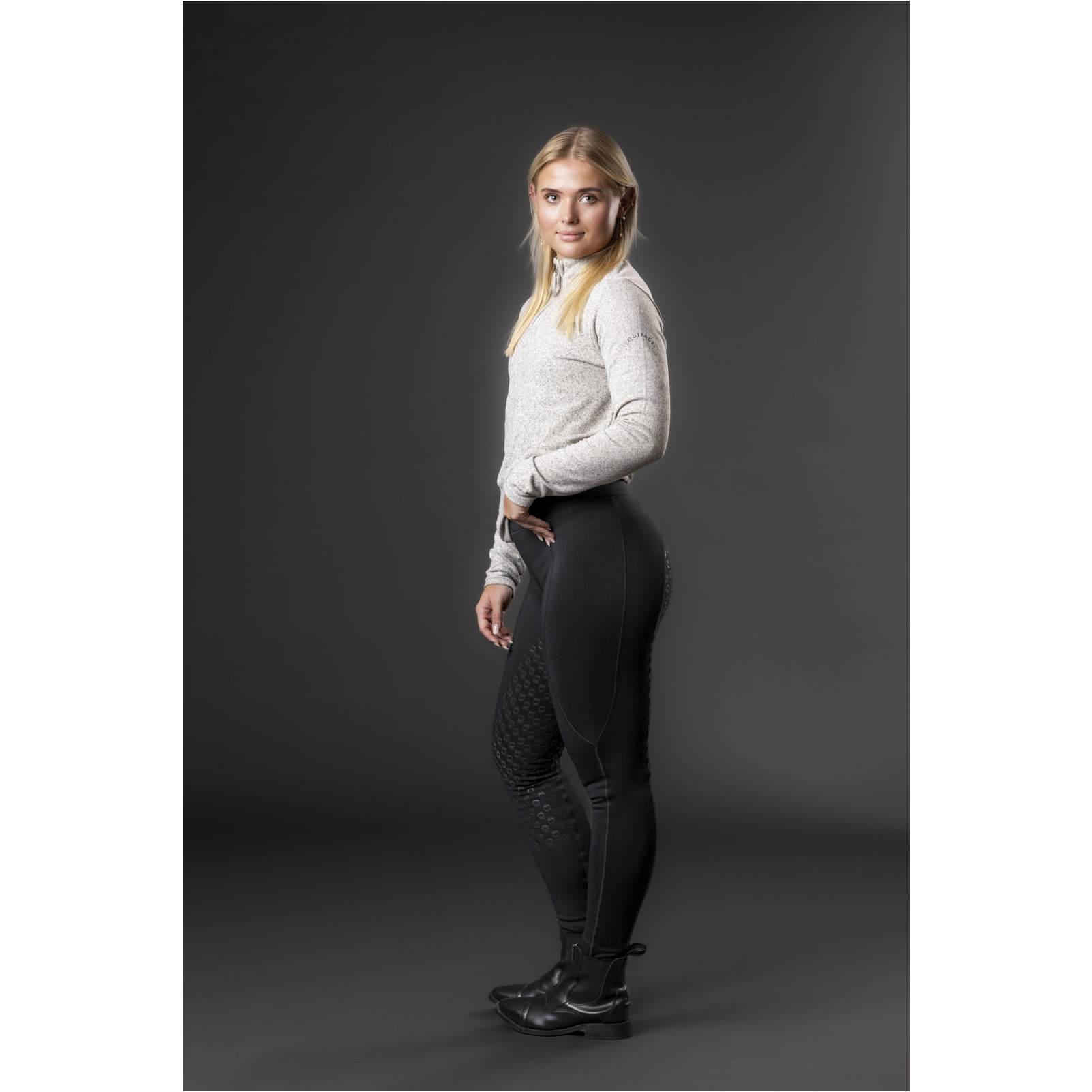 Winter Damen Reitleggings Silikon Vollbesatz SAFINA schwarz
