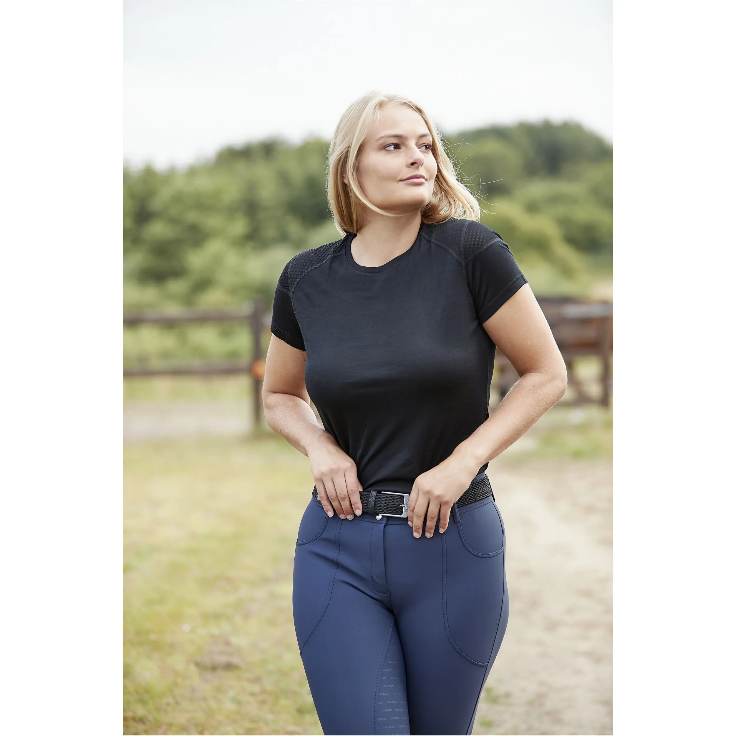 Damen T-Shirt MAY Merino schwarz