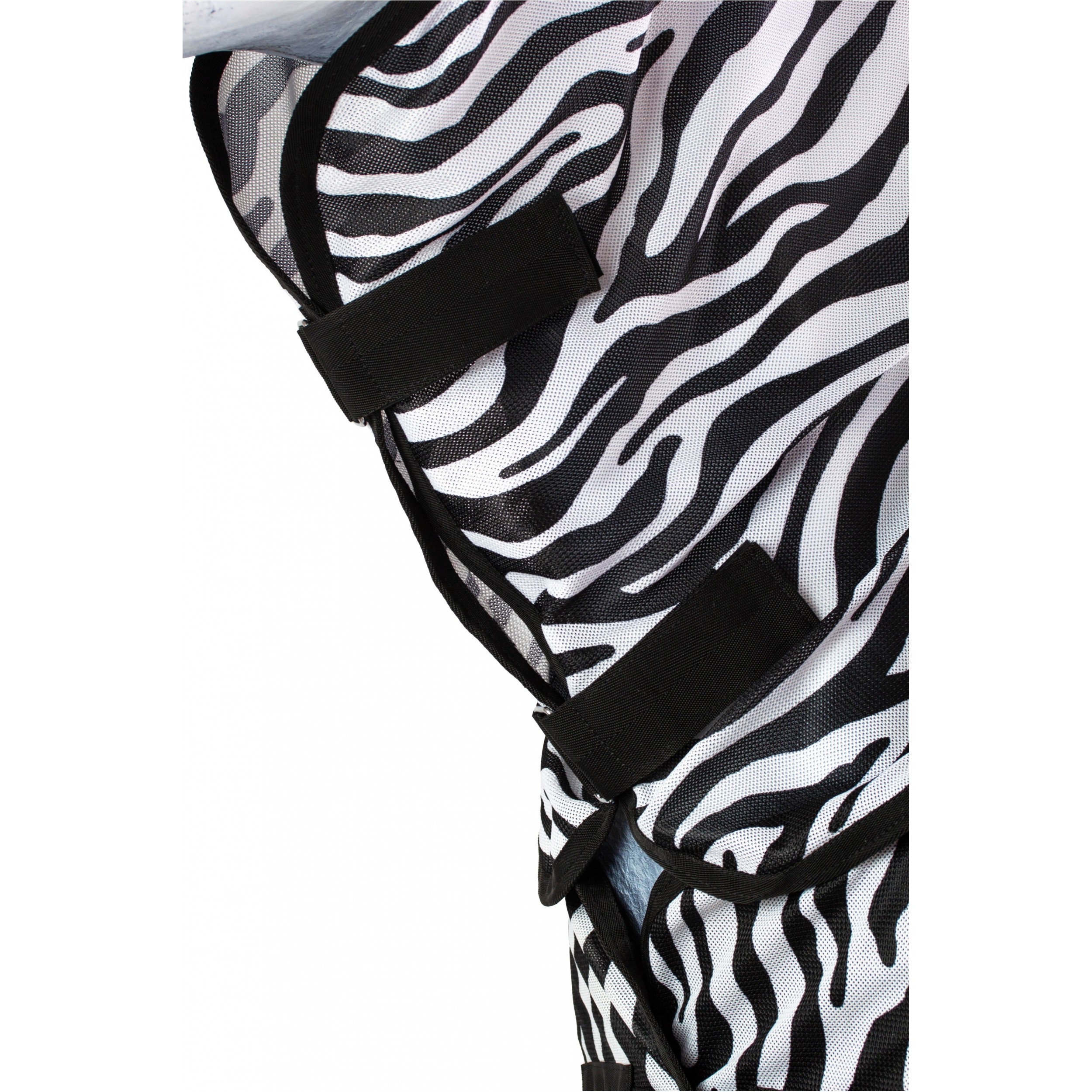 Fliegendecke mit Halsteil und Bauchlatz reißfest ZEBRA schwarz/weiß