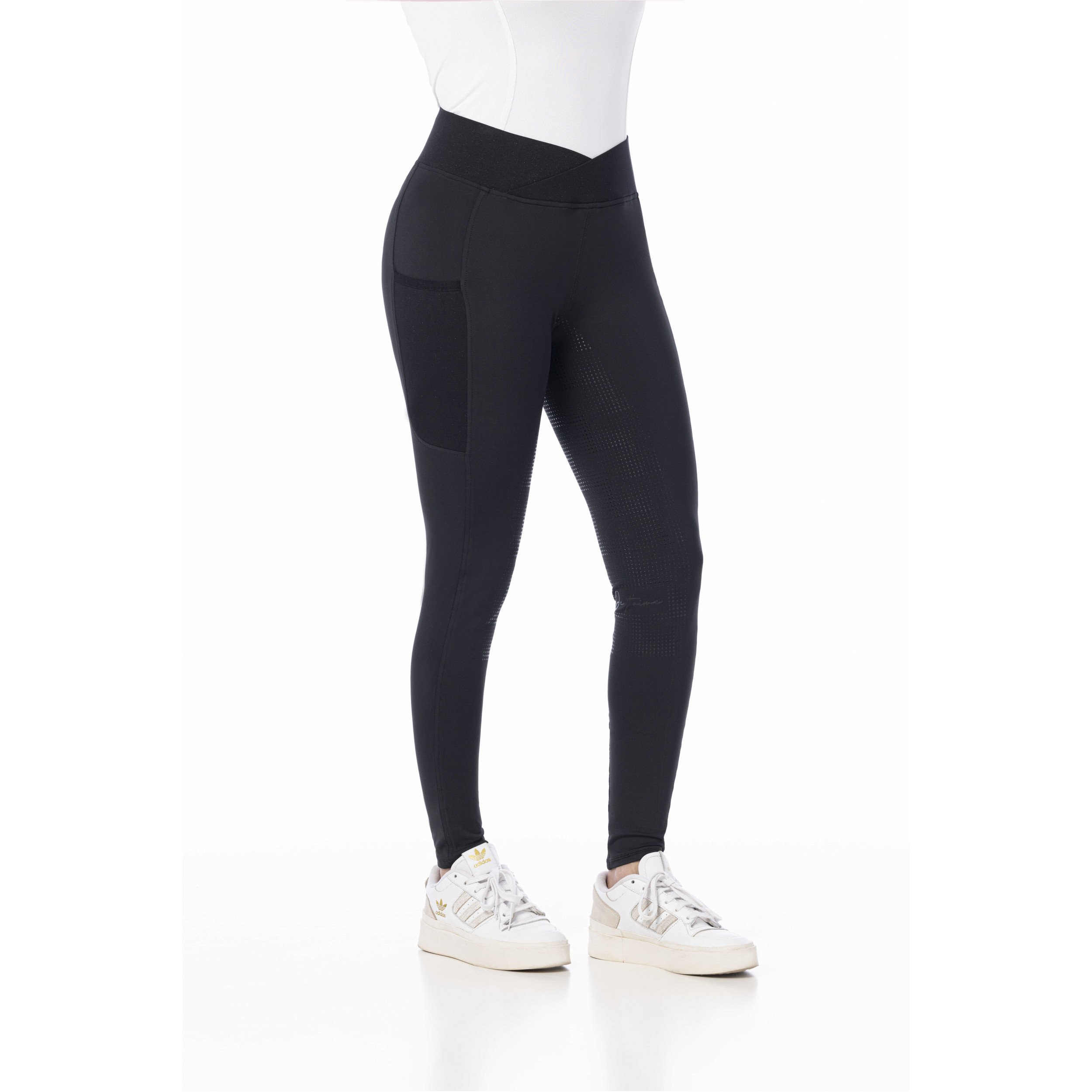 Damen Reitleggings Silikon Vollbesatz FLORA Kreuzbund schwarz