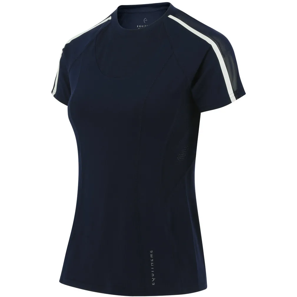 Damen T-Shirt MARION mit Mesheinsätzen marineblau