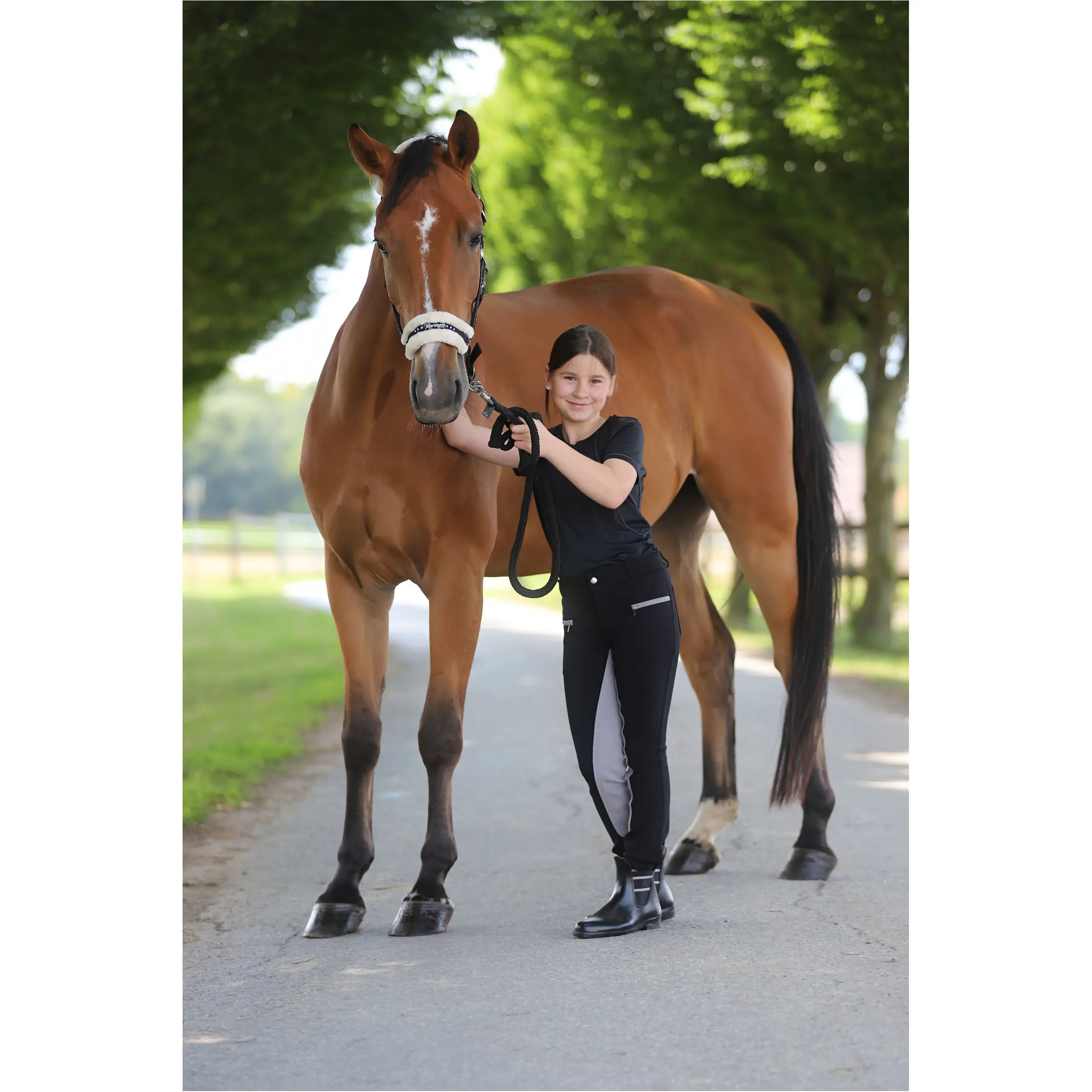 Halfter-Set mit Führstrick ELEGANT schwarz/silber Halfter-Set mit Führstrick ELEGANT schwarz/silber