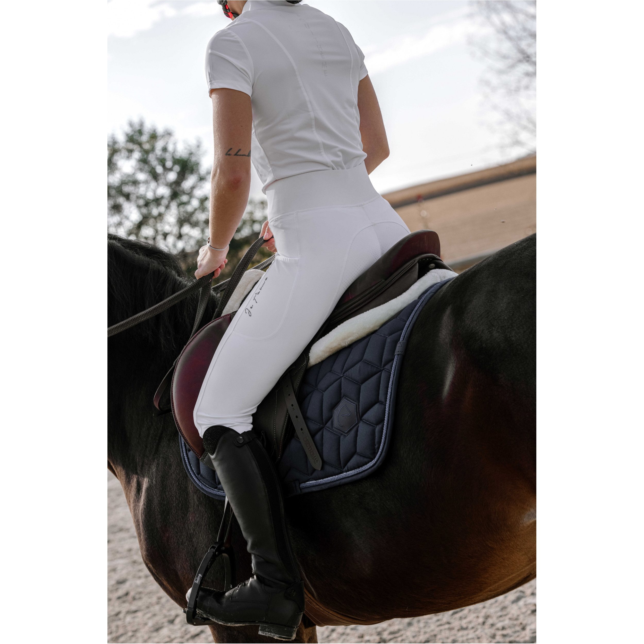 Damen Reitleggings Silikon Vollbesatz FLORA Kreuzbund weiß
