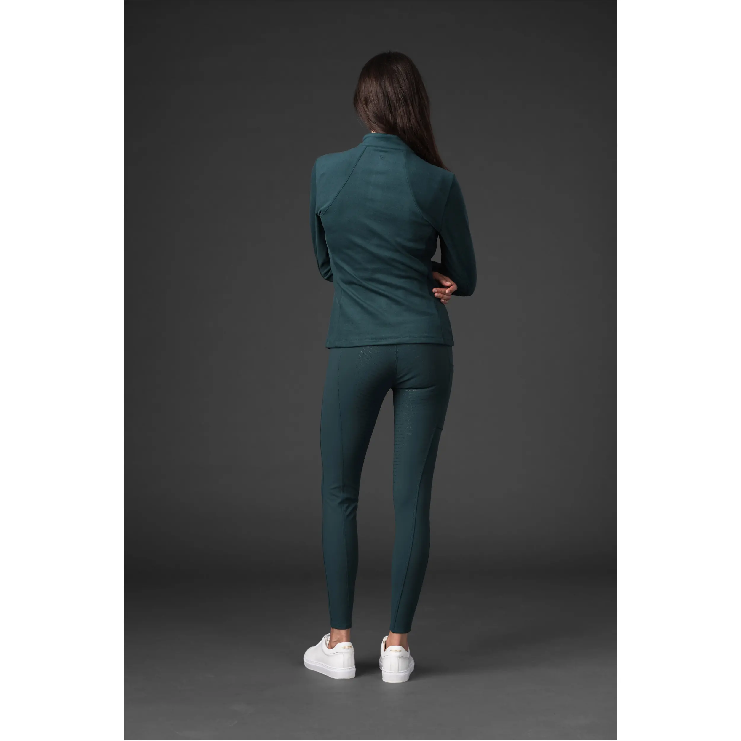 Damen Reitshirt Langarm VIOLETTA half-zip ponderosa pine