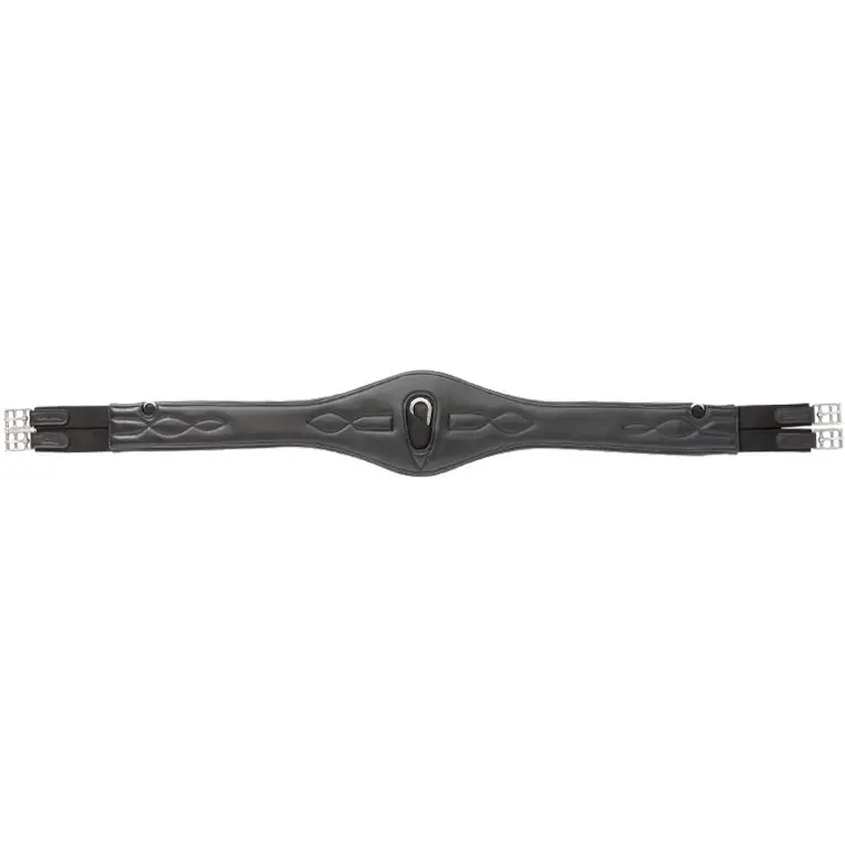 Ledersattelgurt mit Elast COMFORT Softleder schwarz
