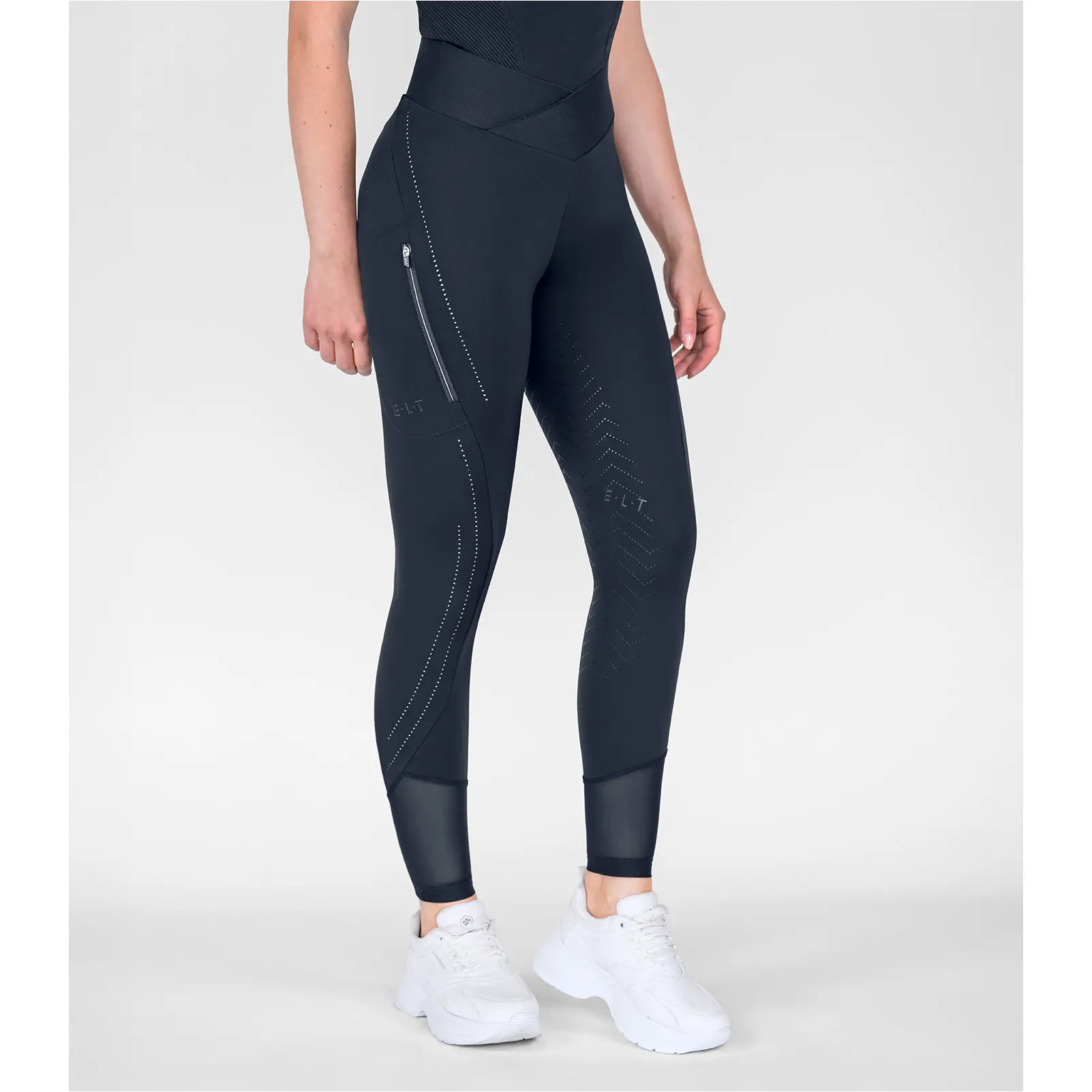 Sommer Kinder Reitleggings Silikon Vollbesatz PIA tiefblau