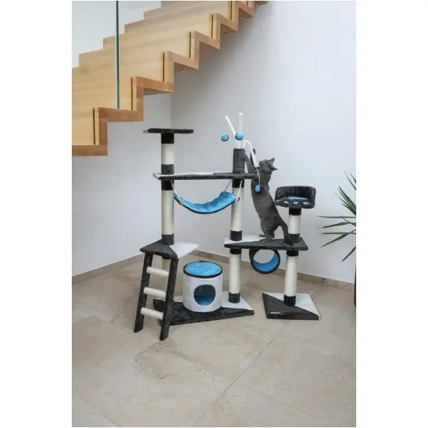 Kratzbaum CREATIV anthrazit/blau/weiß 150cm 