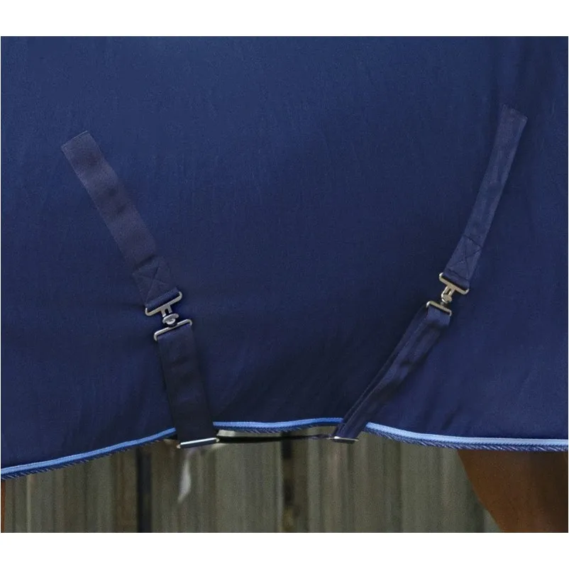 Abschwitzdecke mit Halsteil 240g Polarfleecefutter COMBO marineblau/hellblau