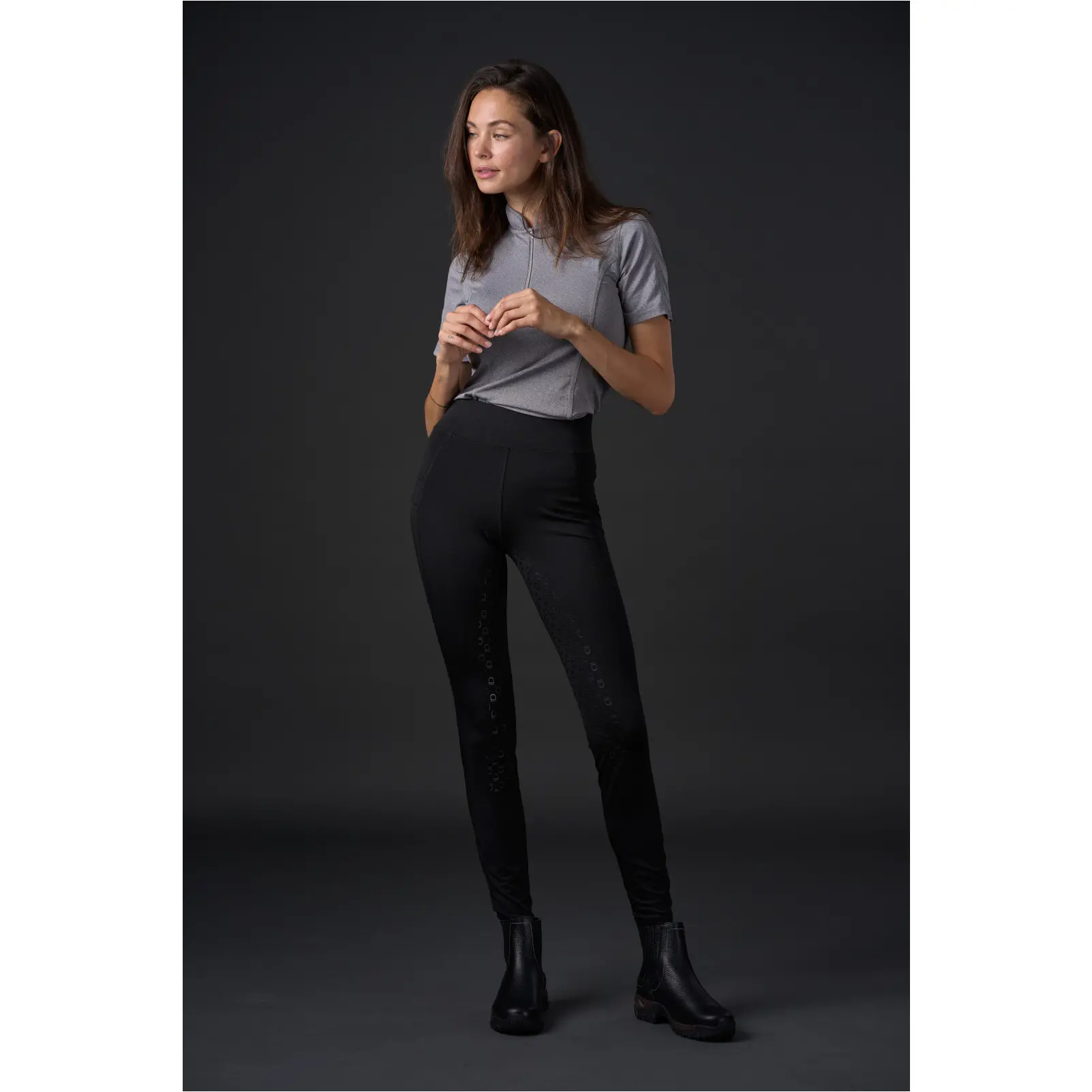 Damen Reitleggings Silikon Vollbesatz FINLEY schwarz