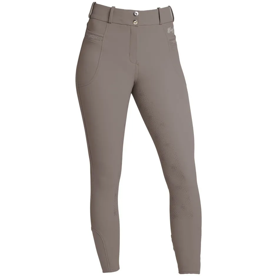 Damen Reithose Silikon Vollbesatz KLKadi E-Tec beige cinder