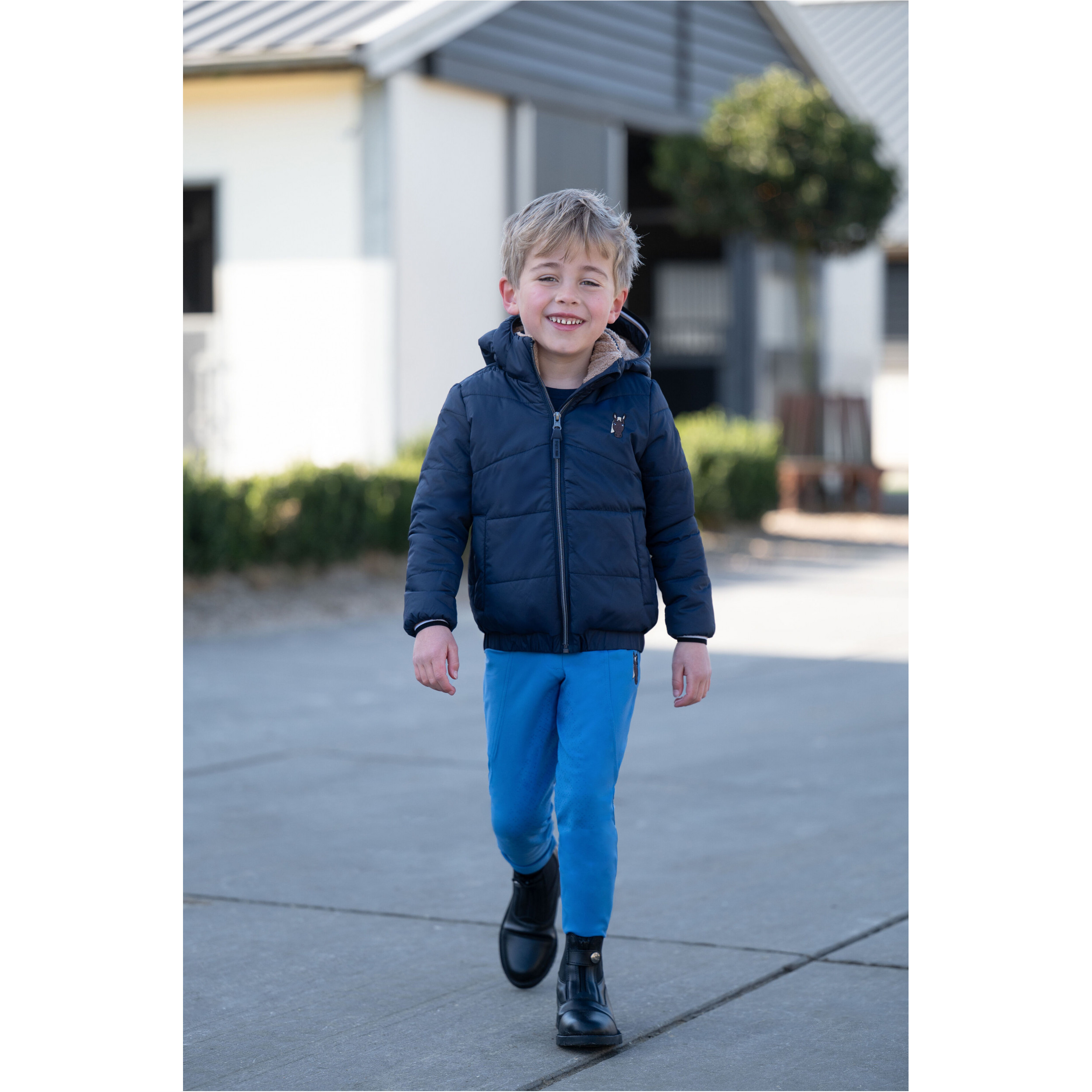 Winter Kinder Reitleggings Silikon Vollbesatz MIA blau