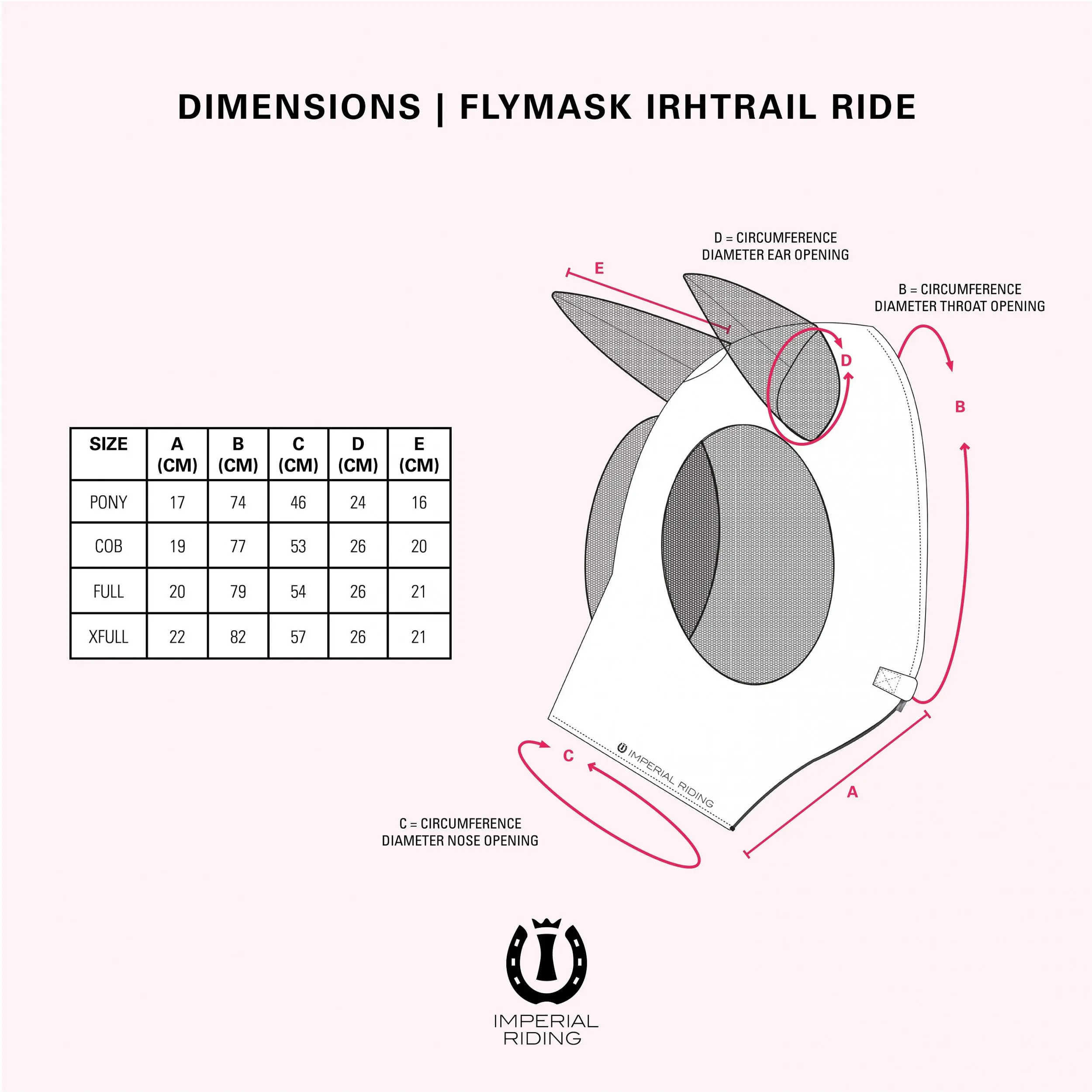 Fliegenmaske IRHTrail ride pink