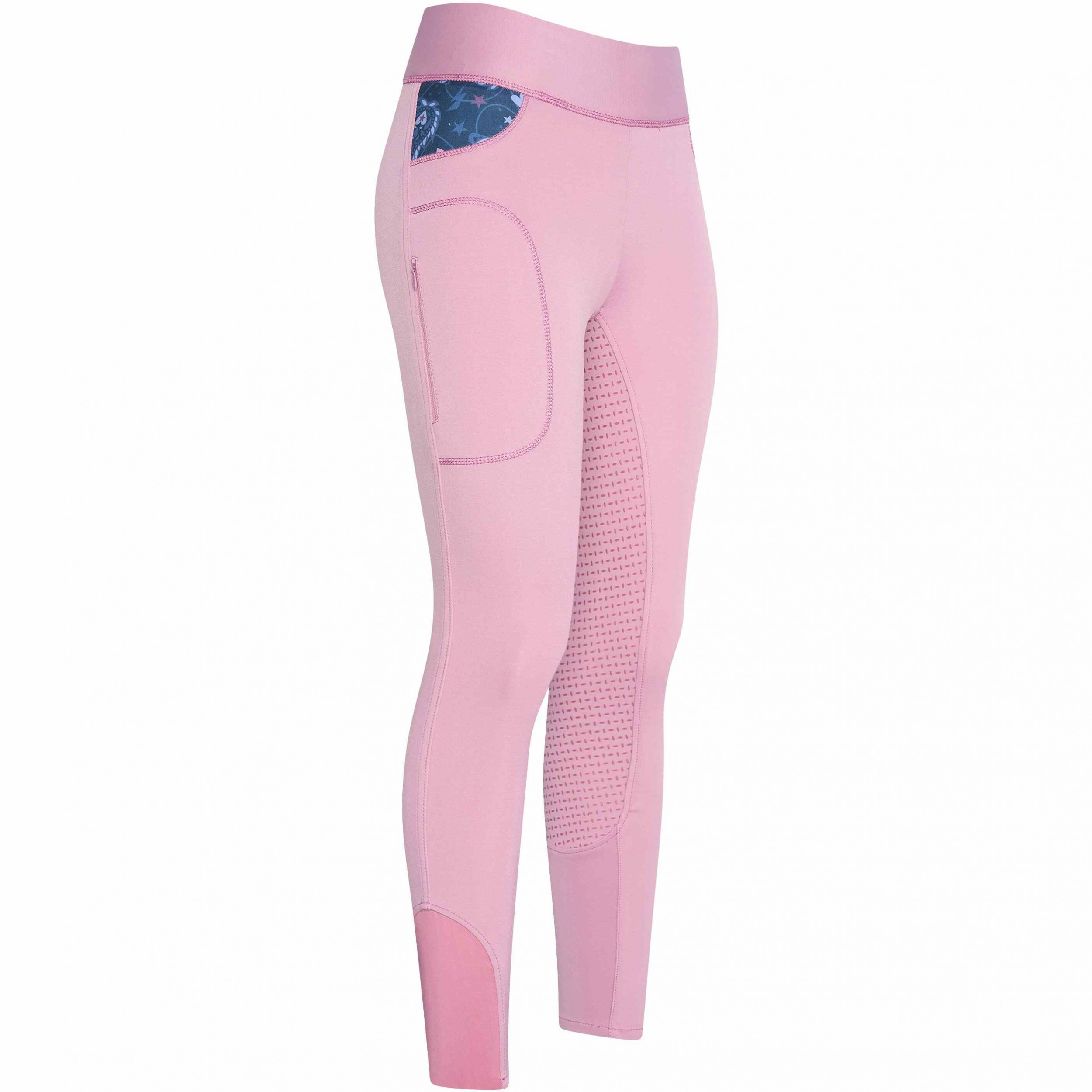 Kinder Reitleggings Silikon Vollbesatz IRHCosmic sparkle bloom pink