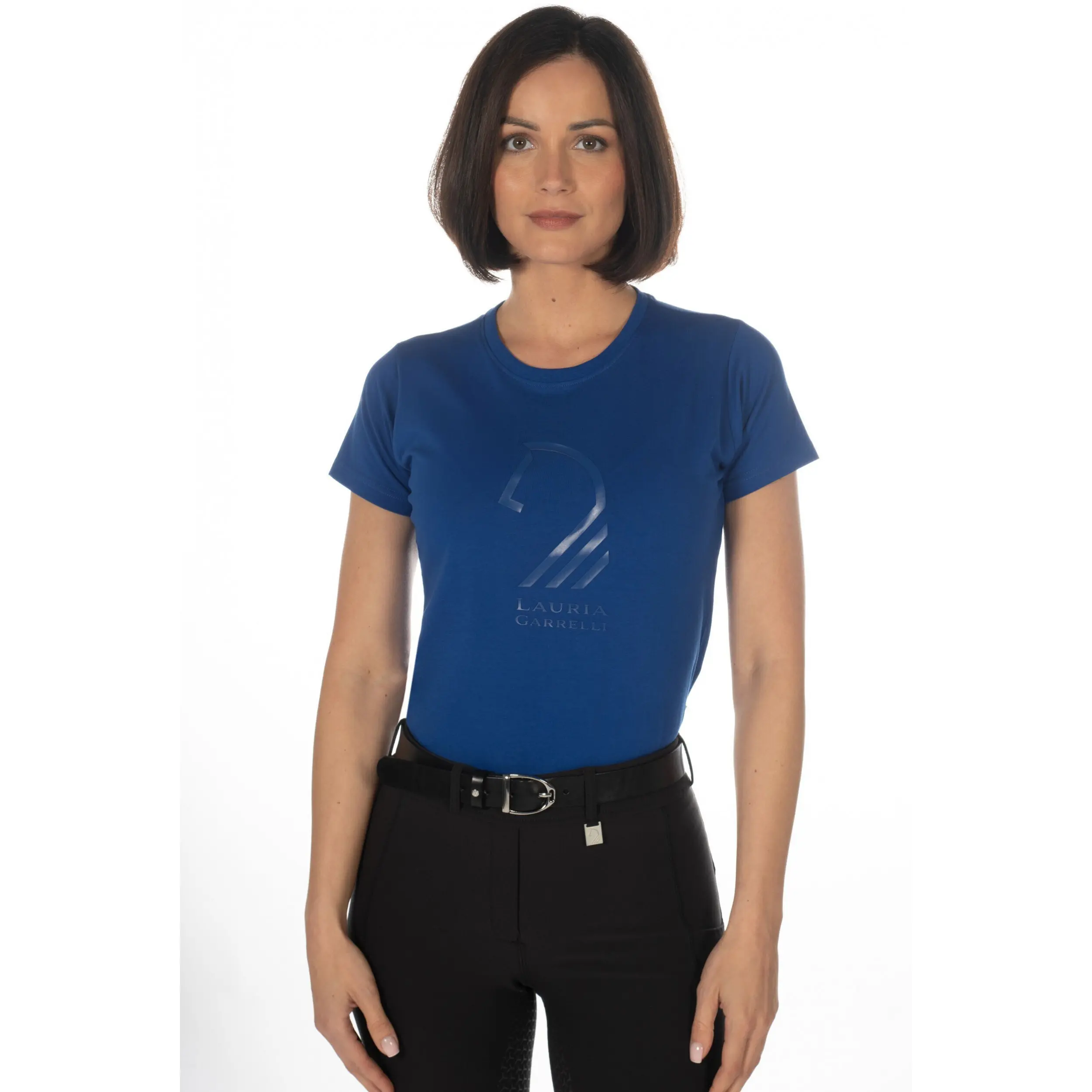 Damen T-Shirt LIVIGNO HORSE HEAD blau