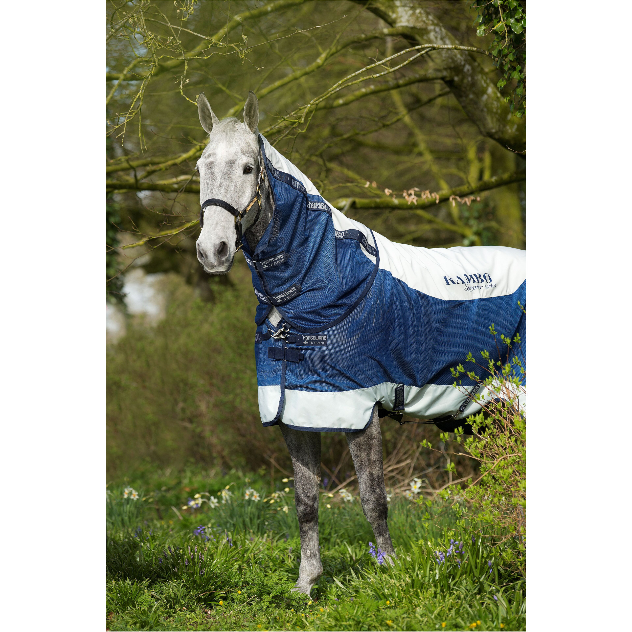 Fliegendecke mit Halsteil (abnehmbar) RAMBO Summer Series V-Front navy/grey