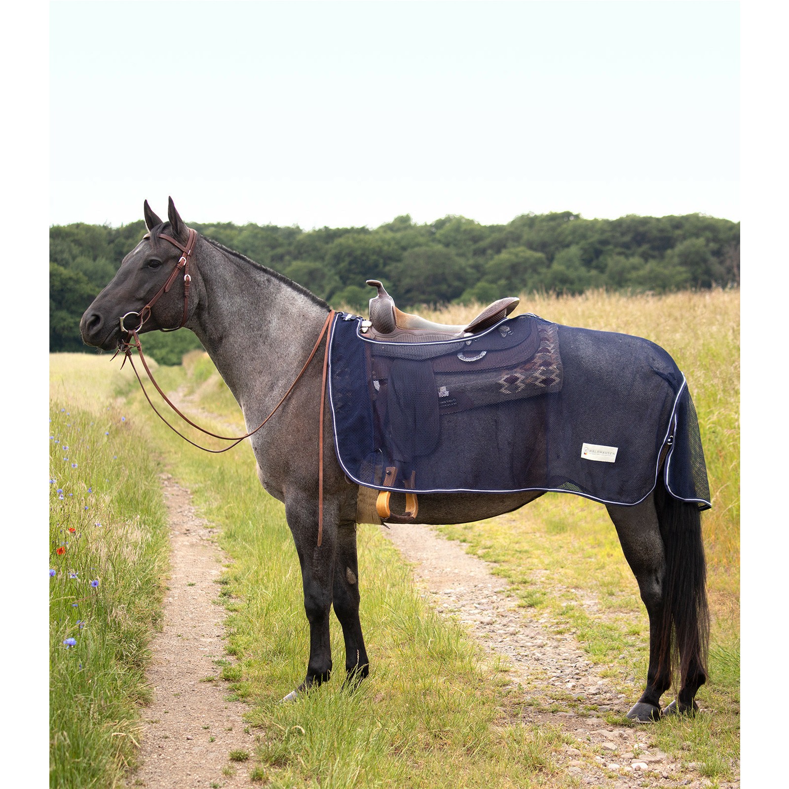 Fliegenausreitdecke COMFORT Western nachtblau