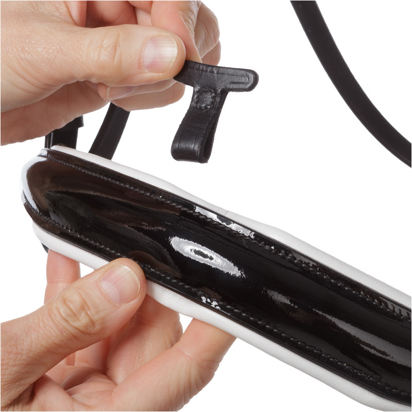 Trensenzaum englisch kombiniert JULIANA schwarz lack/weiß