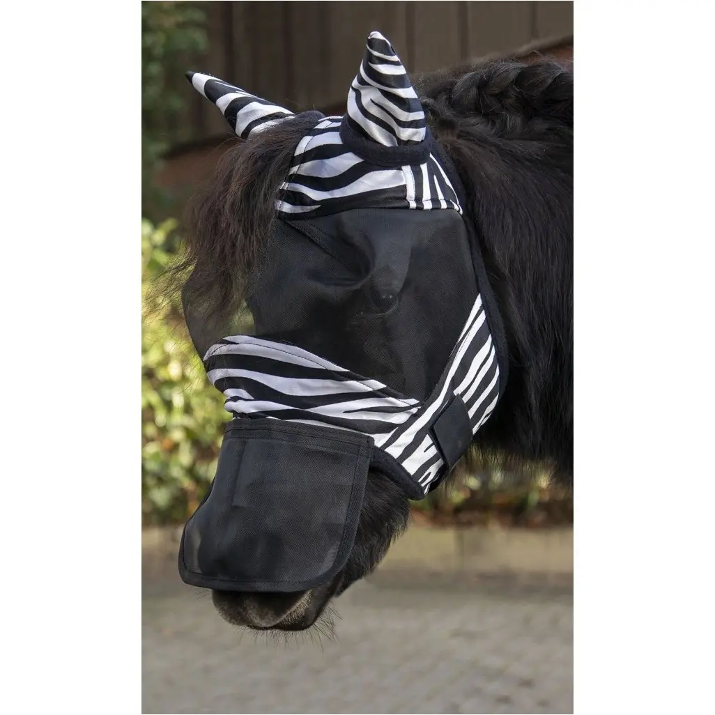 Fliegenmaske ZEBRA schwarz/weiß