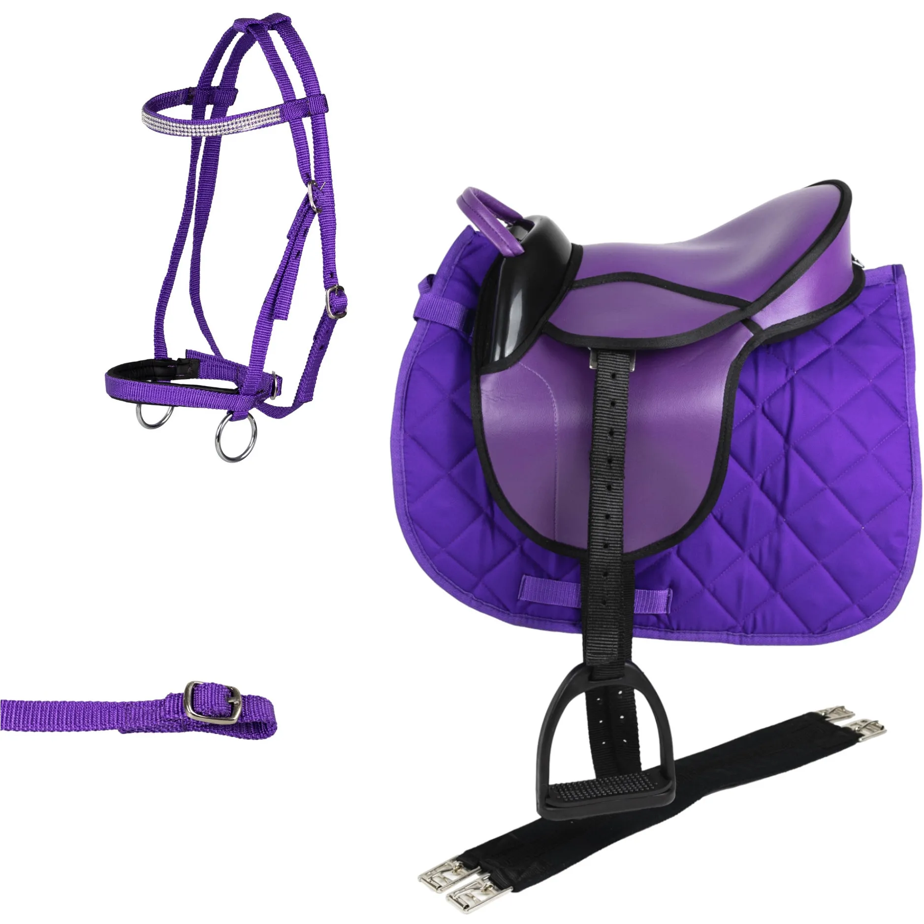 Shettysattel-Set mit Trense ADVANCED violett 12"