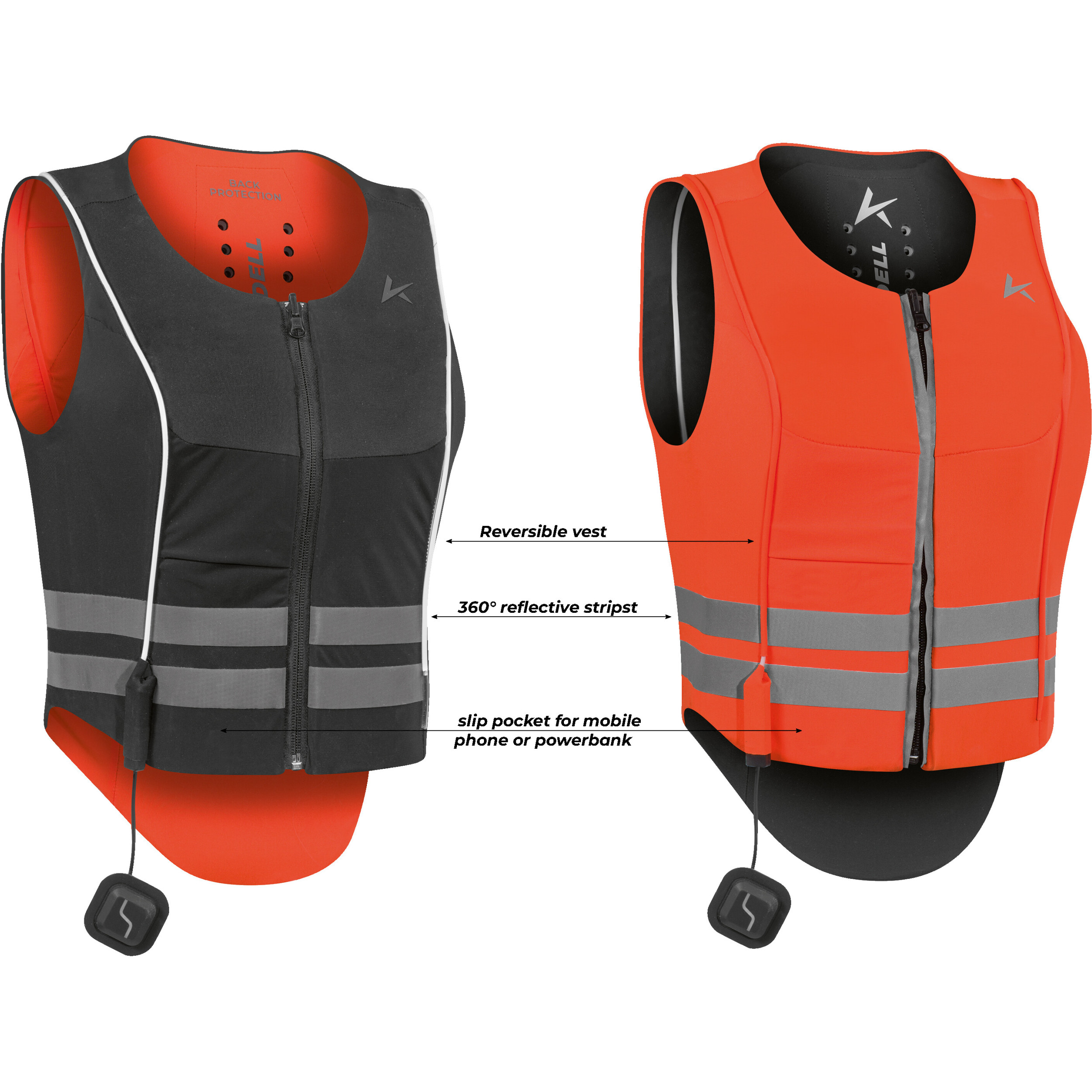 Rückenprotektor BALLISTIC HIGH VISIBILITY Flex Fit schwarz/orange